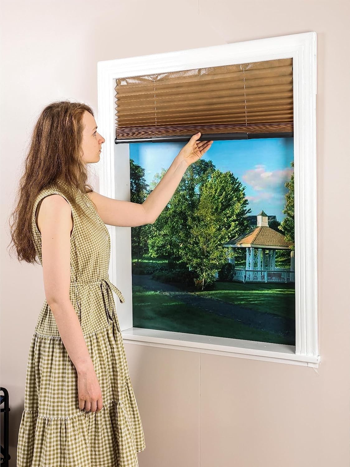 Trimmable Cordless Pleated Window Shades, Easy Install 30”W x 64”H, 2-Pack