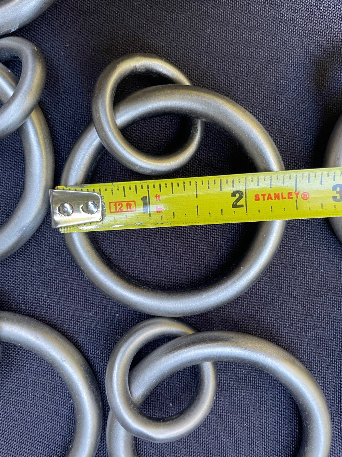 43 Pcs Silver Steel Double Round Curtain Rings 1.75” ID, 2.5” OD Heavy, Thick