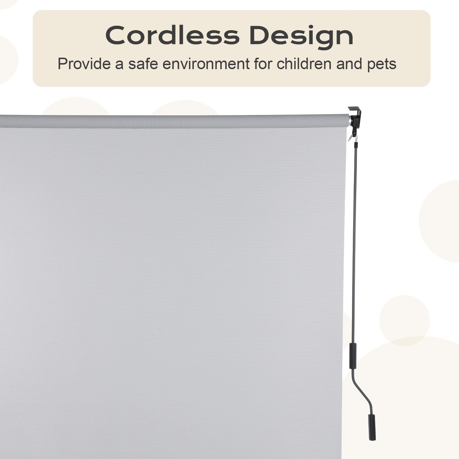 4ft (W) x 8ft (H) Outdoor Roller Shades 5% Openness Cordless Sun Roll up Shade