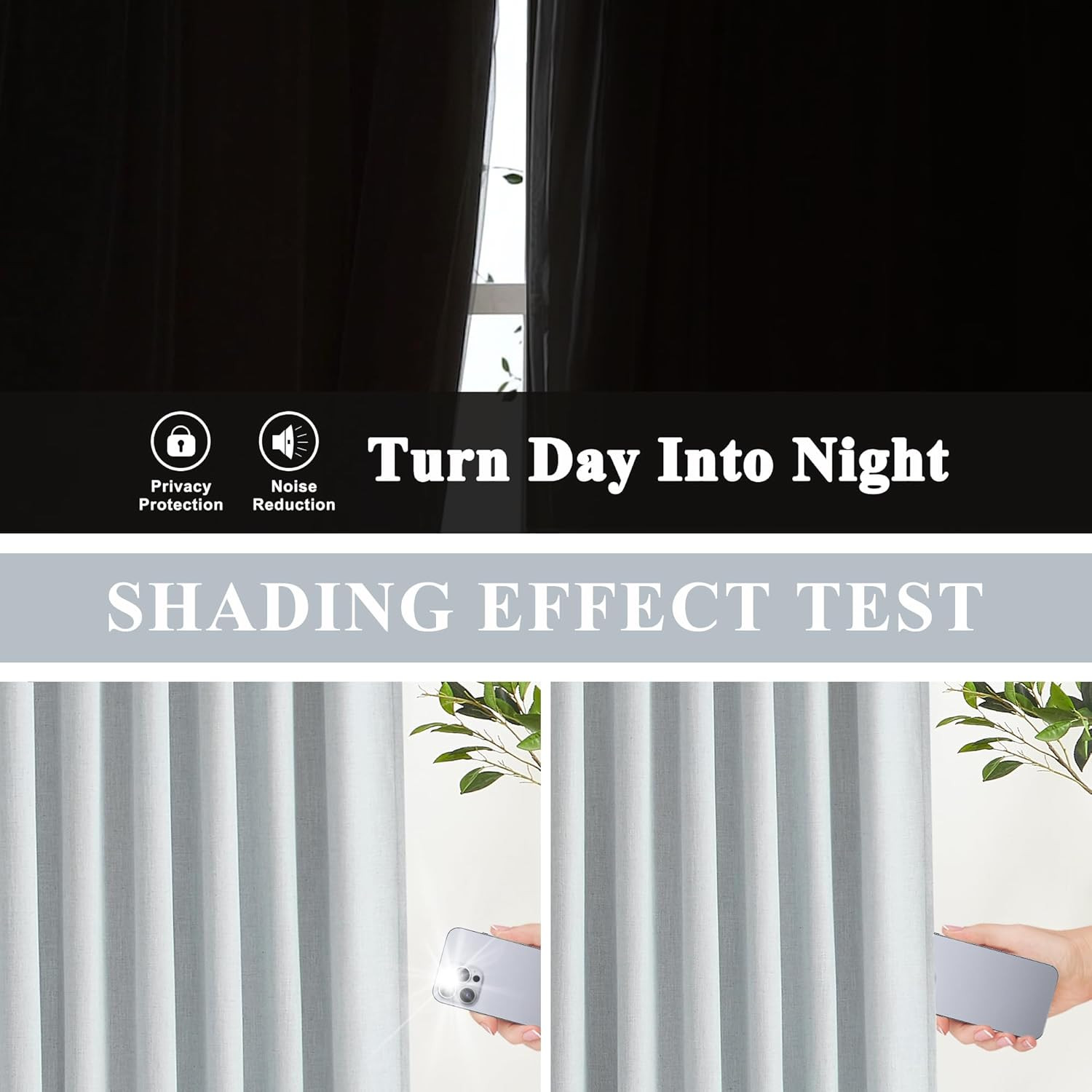 Blue Gray Pinch Pleated Full Blackout Curtains Linen Blended Room Darkening Wind