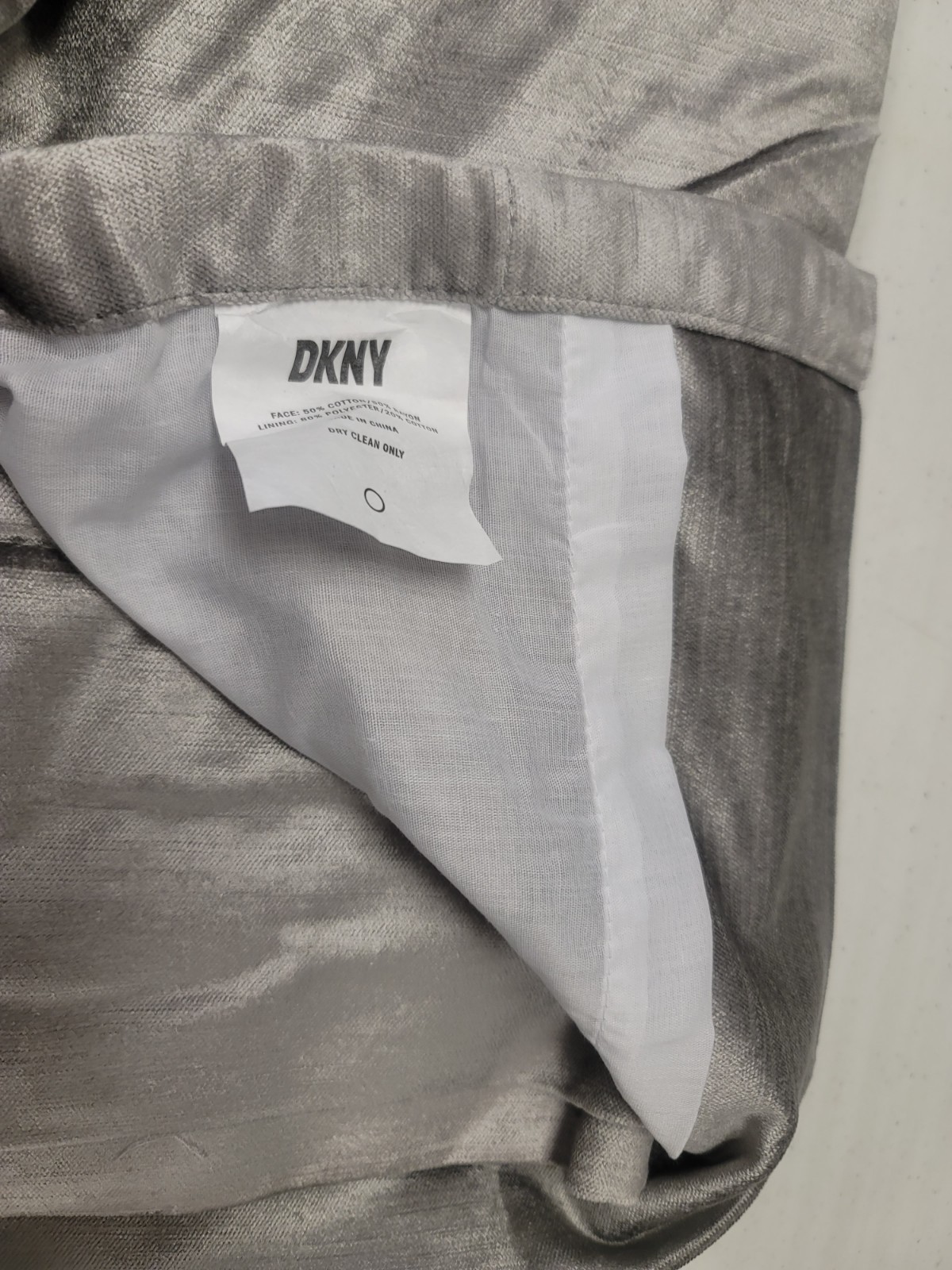 DKNY Modern Knotted Velvet 50″ x 84” Window Panel Silver -Pair