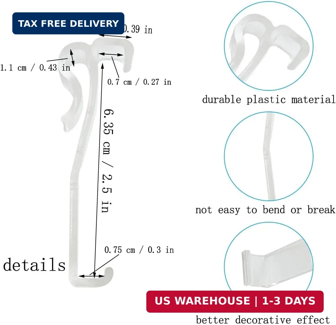12 Pcs 2.5 Inch Valance Clips – Hidden Channel Clips for Blinds