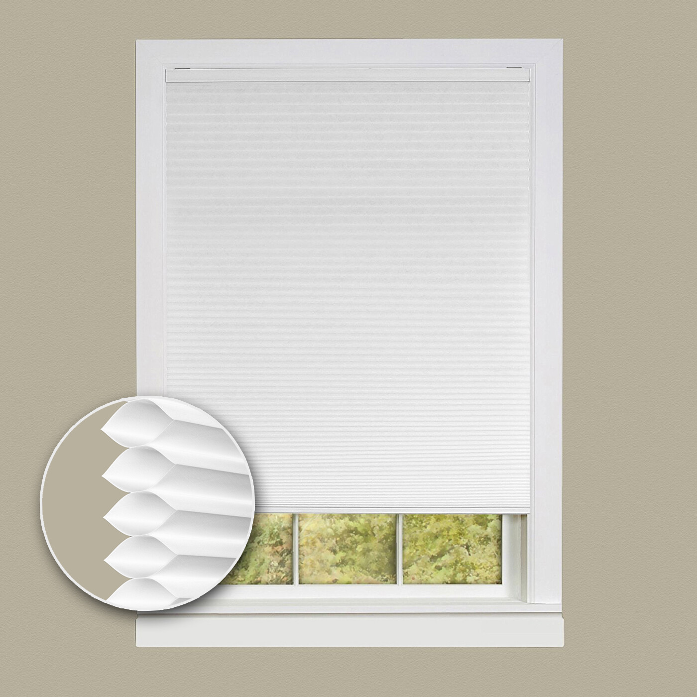Cordless Cellular Honeycomb Pleated Shades 3/8-Inch Light Filtering Cell Shade