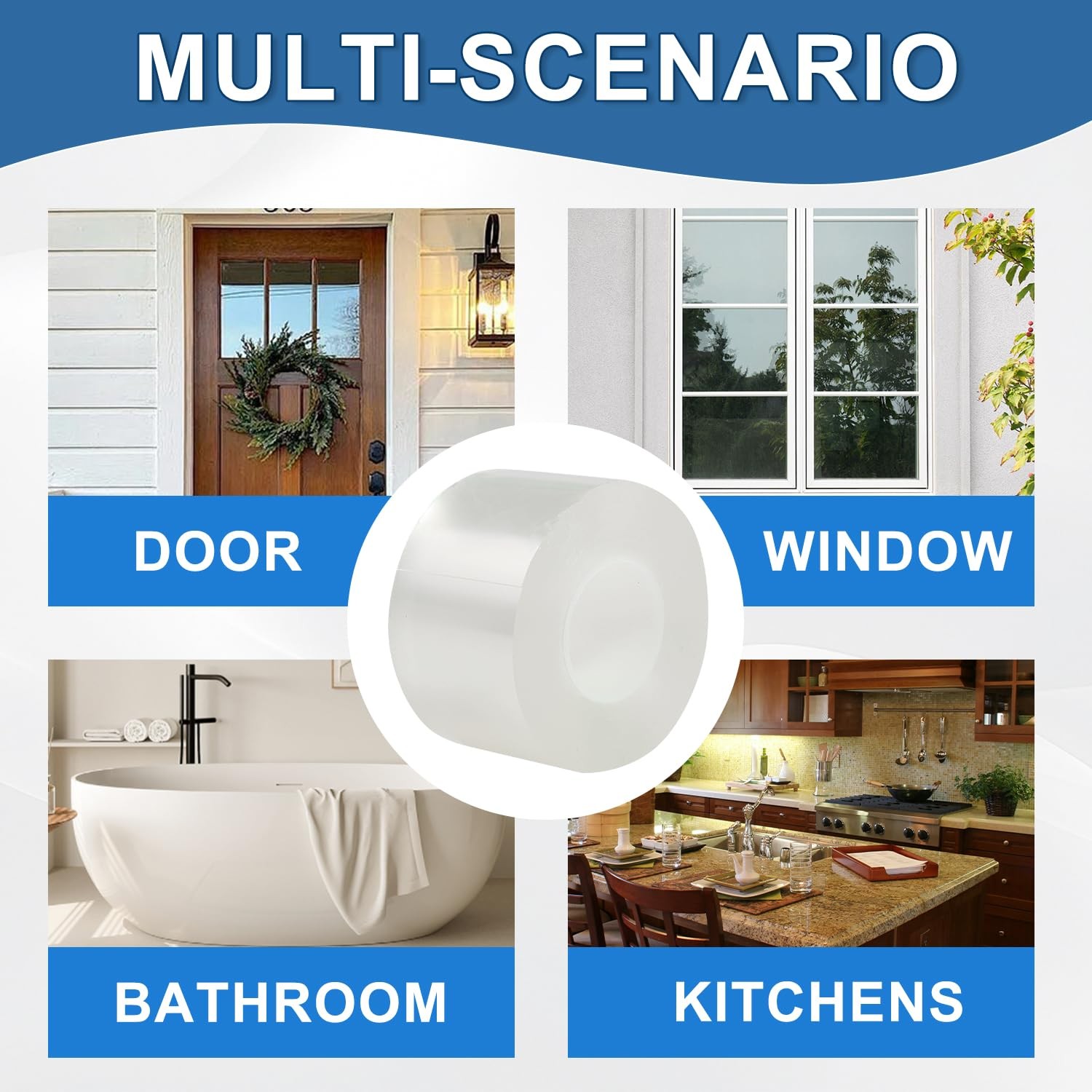 3× Cold Block Window Weather Sealing Tape Clear Insulation Caulk Doors Windows