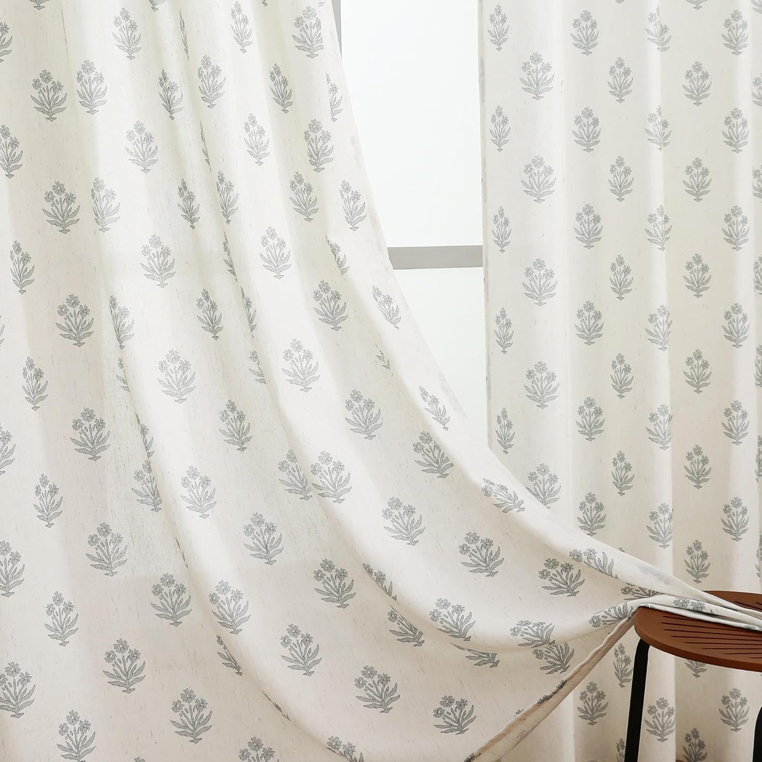 Chic Plaid Floral Curtains for Elegant Home Décor – Perfect for Any Room