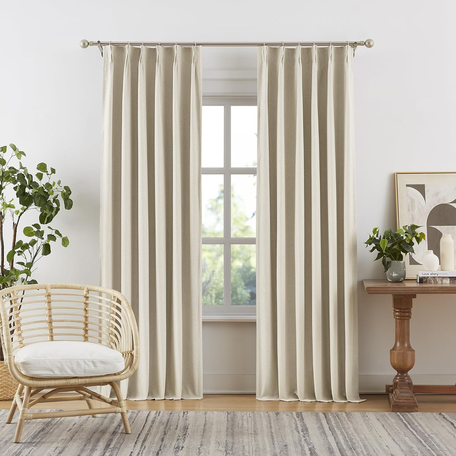 Blackout Thermal Curtains 63 Length 2 Panels Set for Bedroom, Pinch Pleated Wind