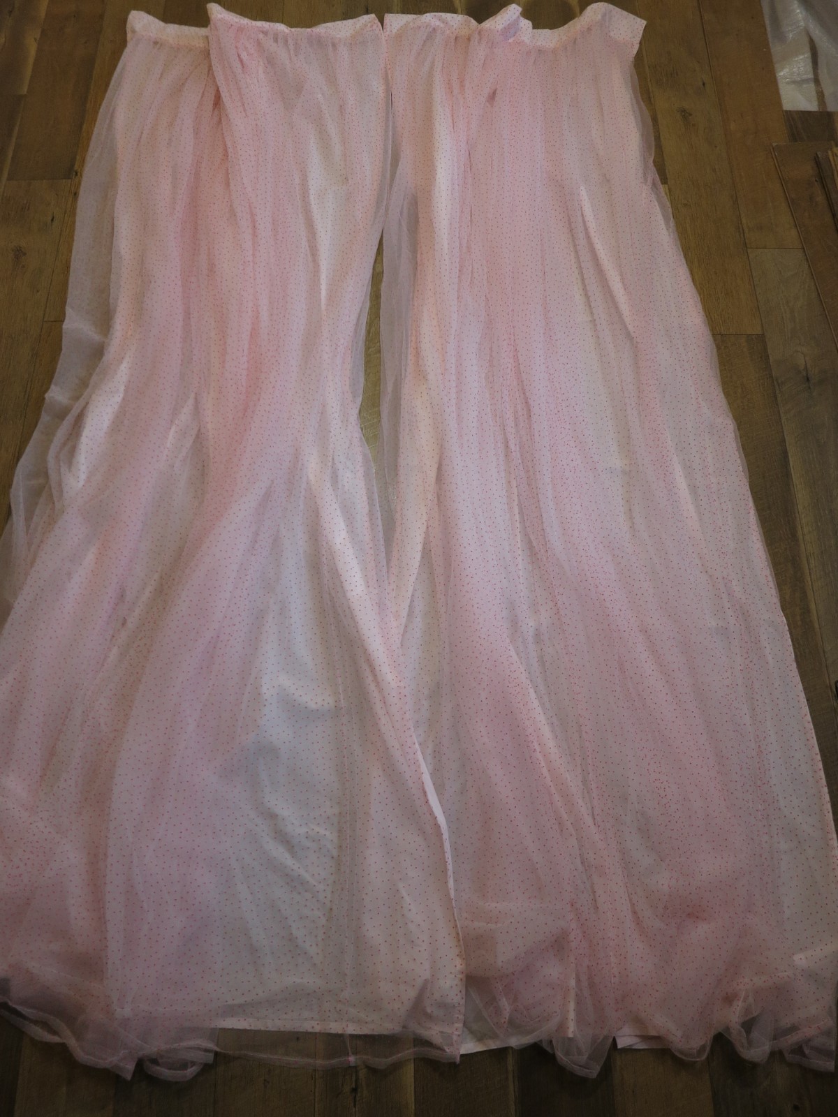 Monique Lhuillier Pottery Barn Kids Neon Pink Polka Dot Sheer Curtains 2 Panels