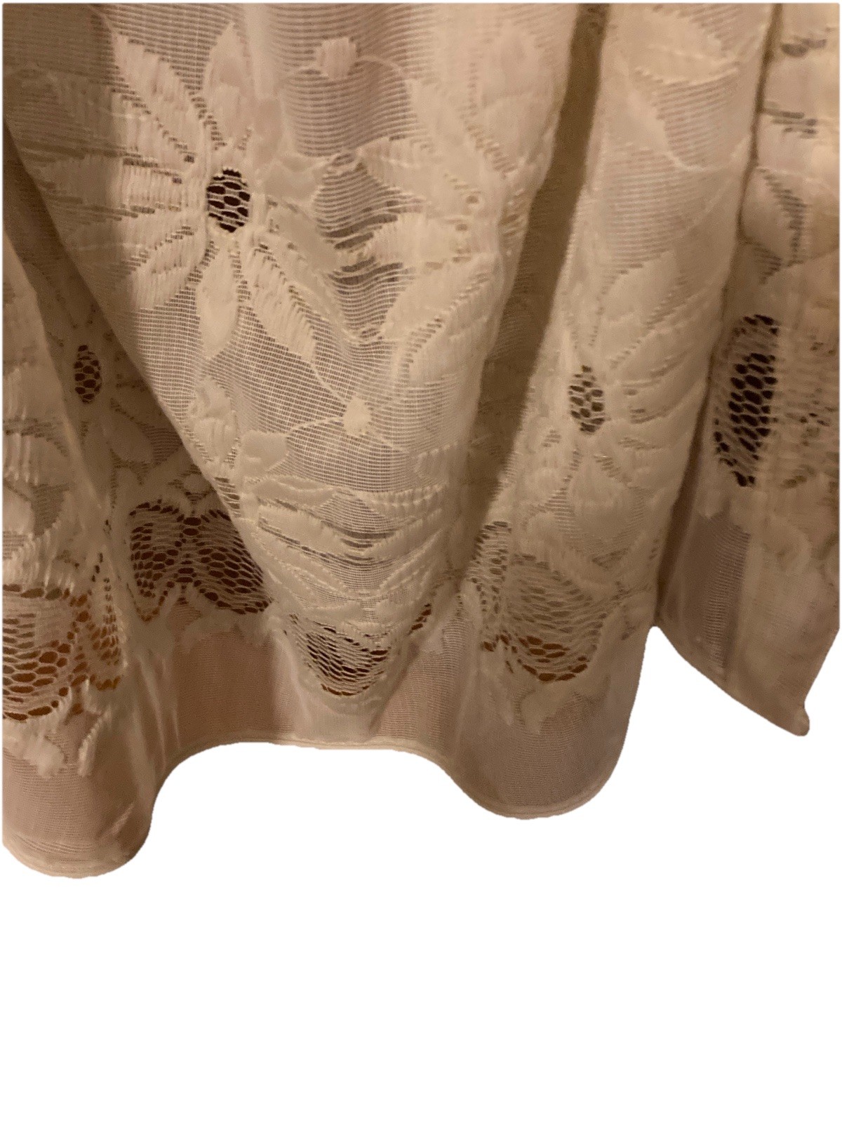 Vintage (1940/50/60?)Embroidered Beige Gauze Lace Curtains JCPenney84”x48” Set 2