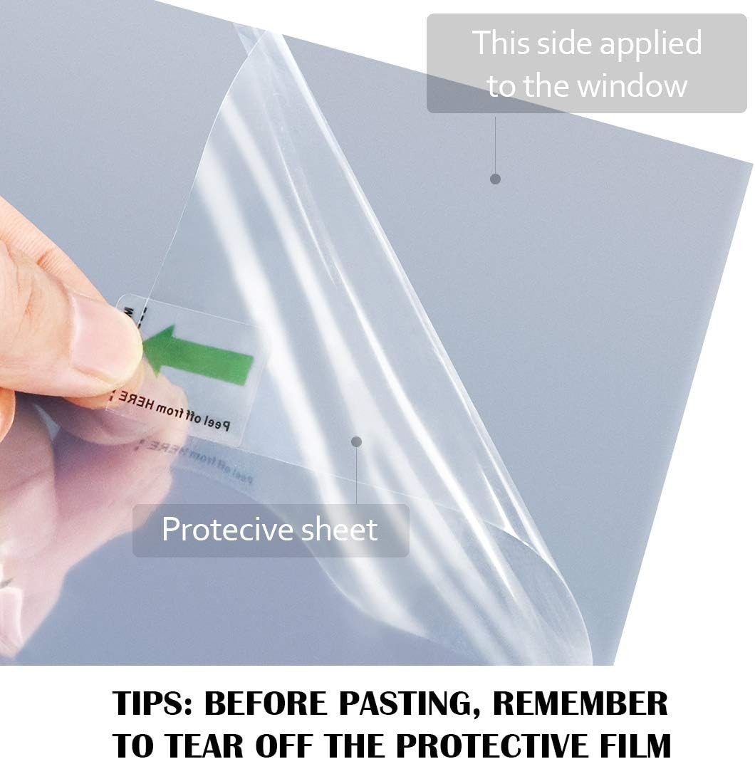 Window Film One Way Mirror Tint Vinyl Daytime Privacy Static Non-Adhesive Dec…