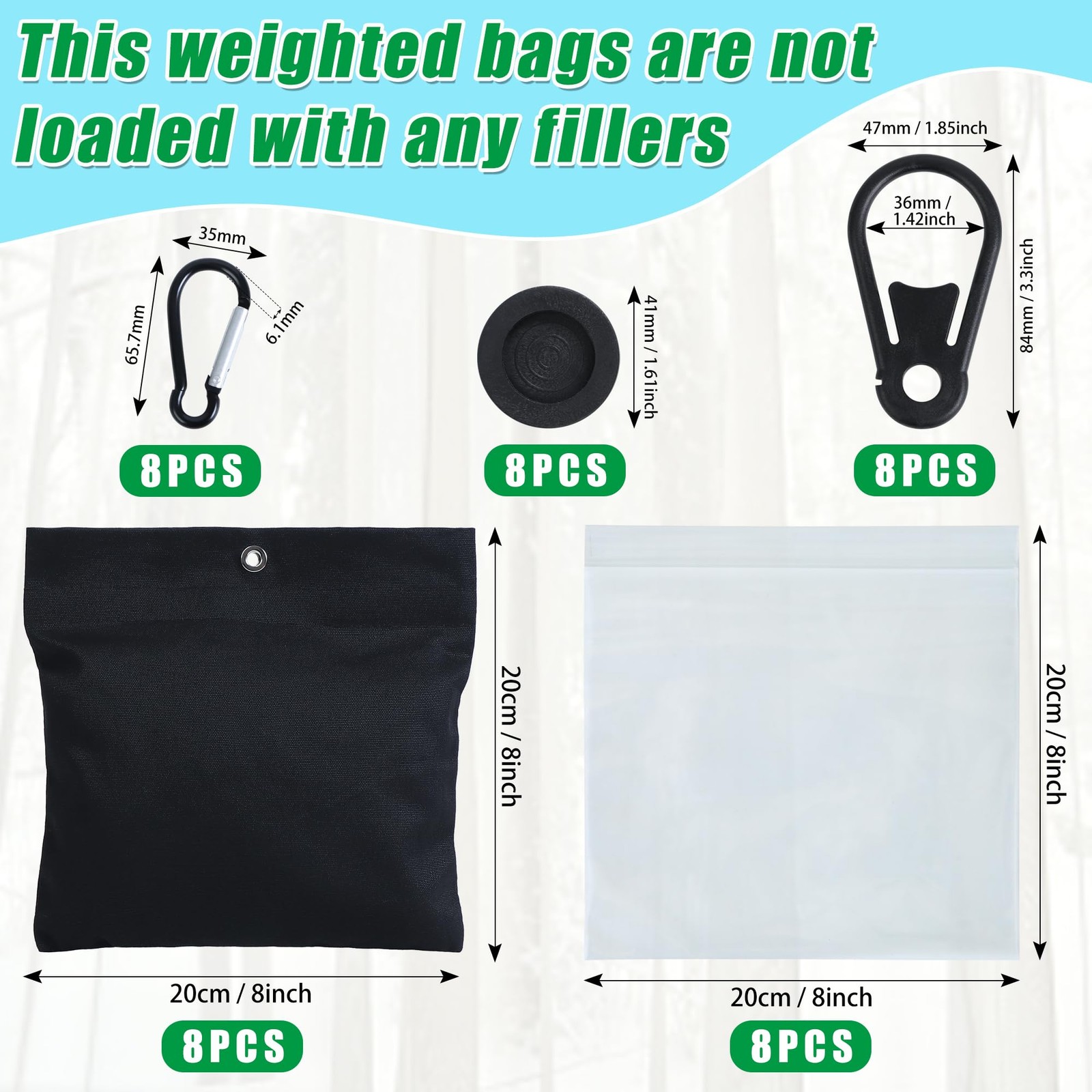 8 Pack 3.8LB Outdoor Curtain Weights, 8″x8″ Curtain Weights Bag Drapery Weigh…