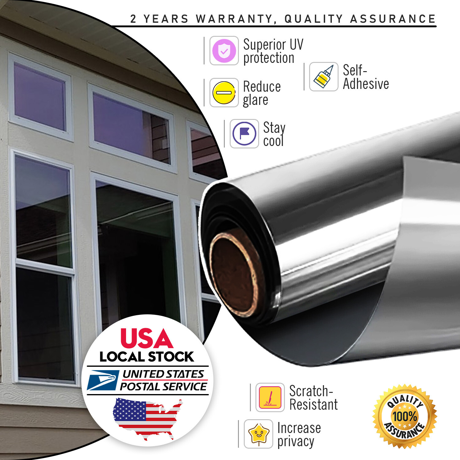 *Premium Black Film Glass Office Home Bathroom Window Security Privacy 20% VLT