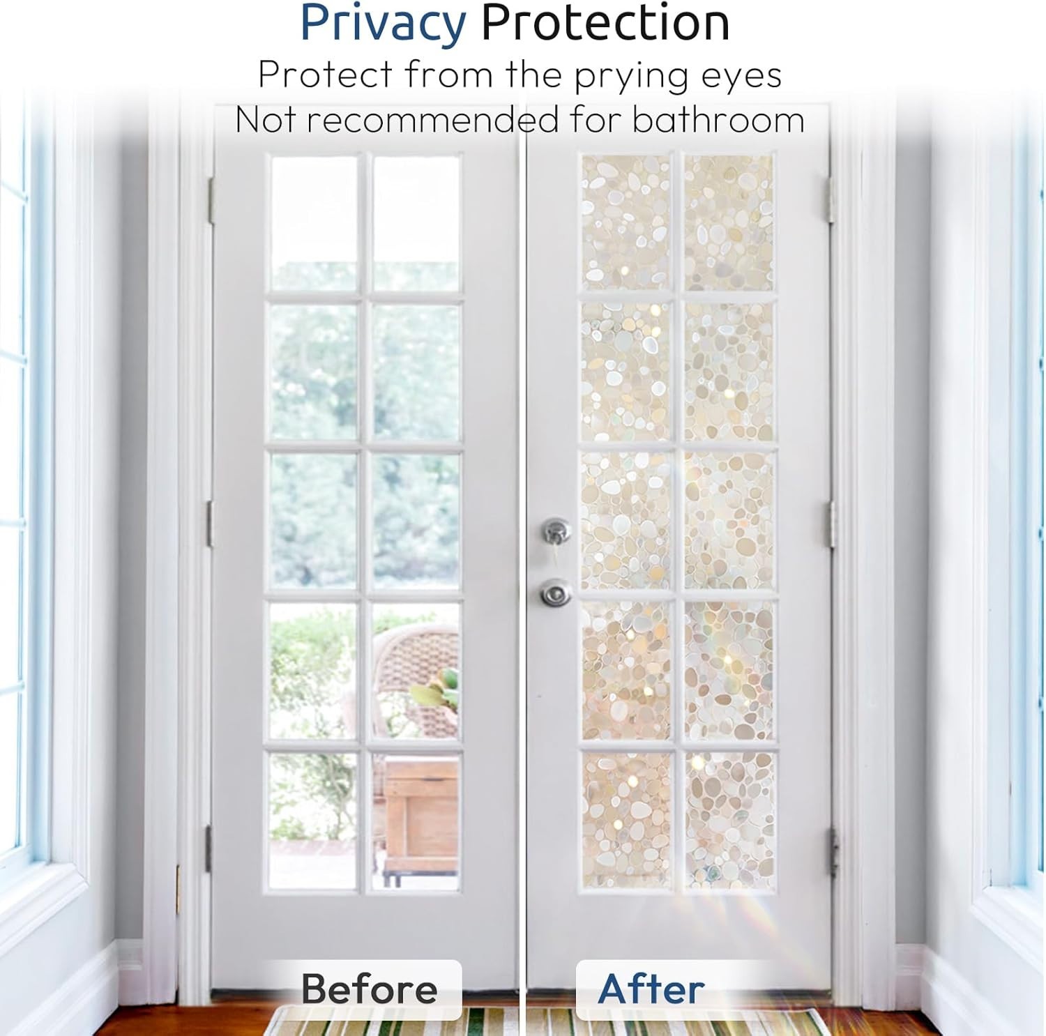 Window Privacy Film Decorative Static Clings Stained Stickers for Glass Covering