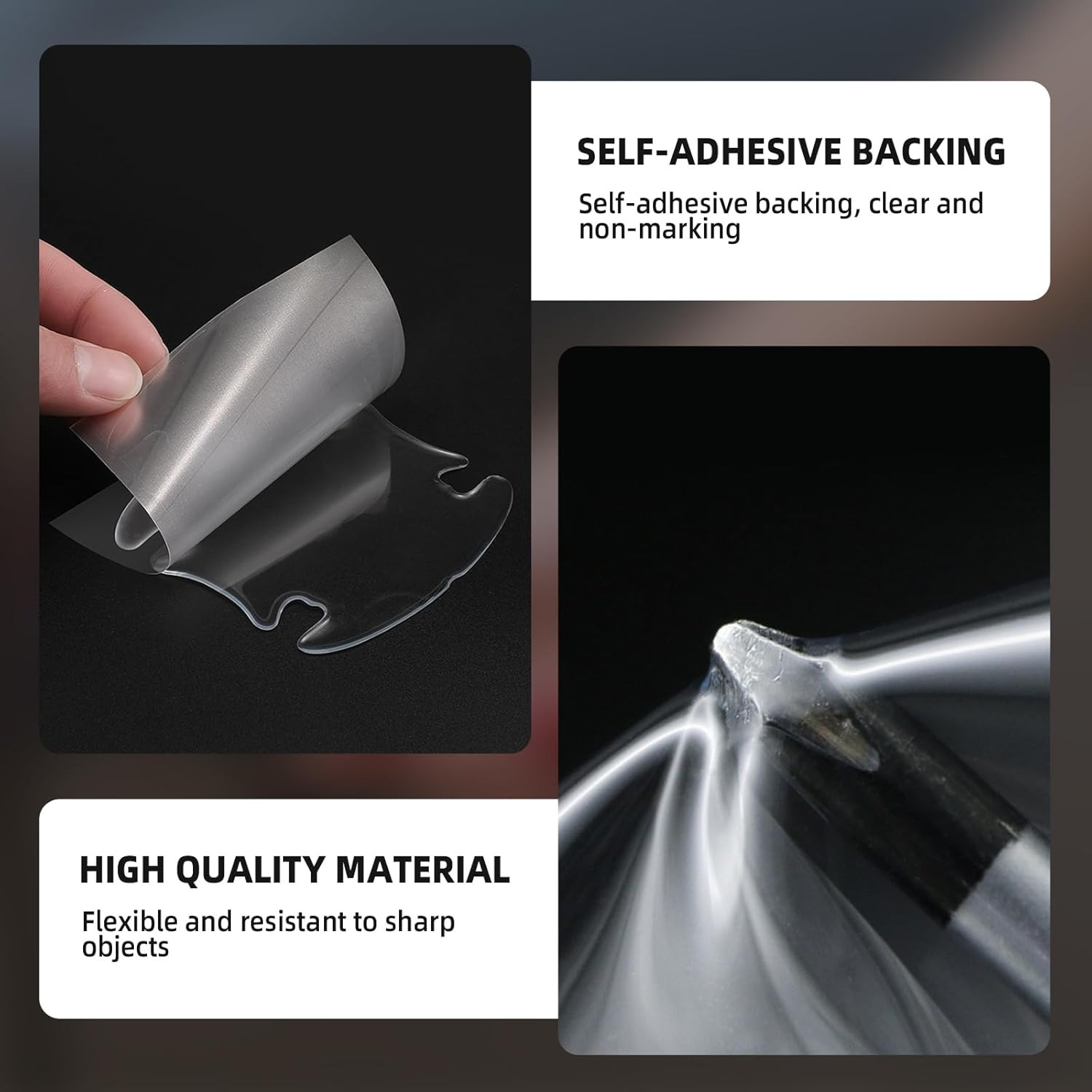 8PCS Clear Car Door Handle Protector – Transparent Anti-Scratch PET Film Sticke