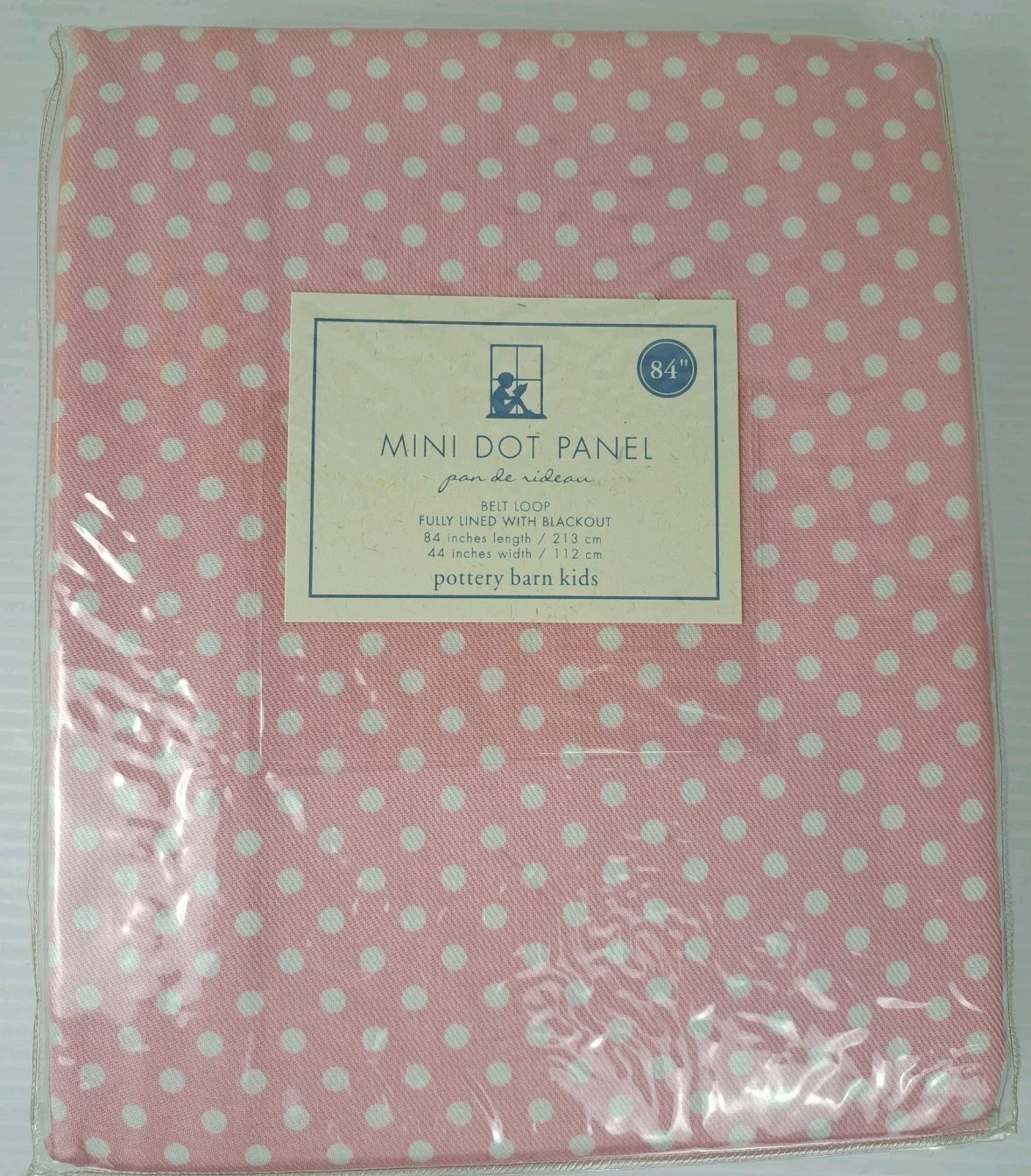 Pottery Barn Kids Pink Mini Dot Blackout Curtain Panel 44×84″ NEW IN PACKAGE