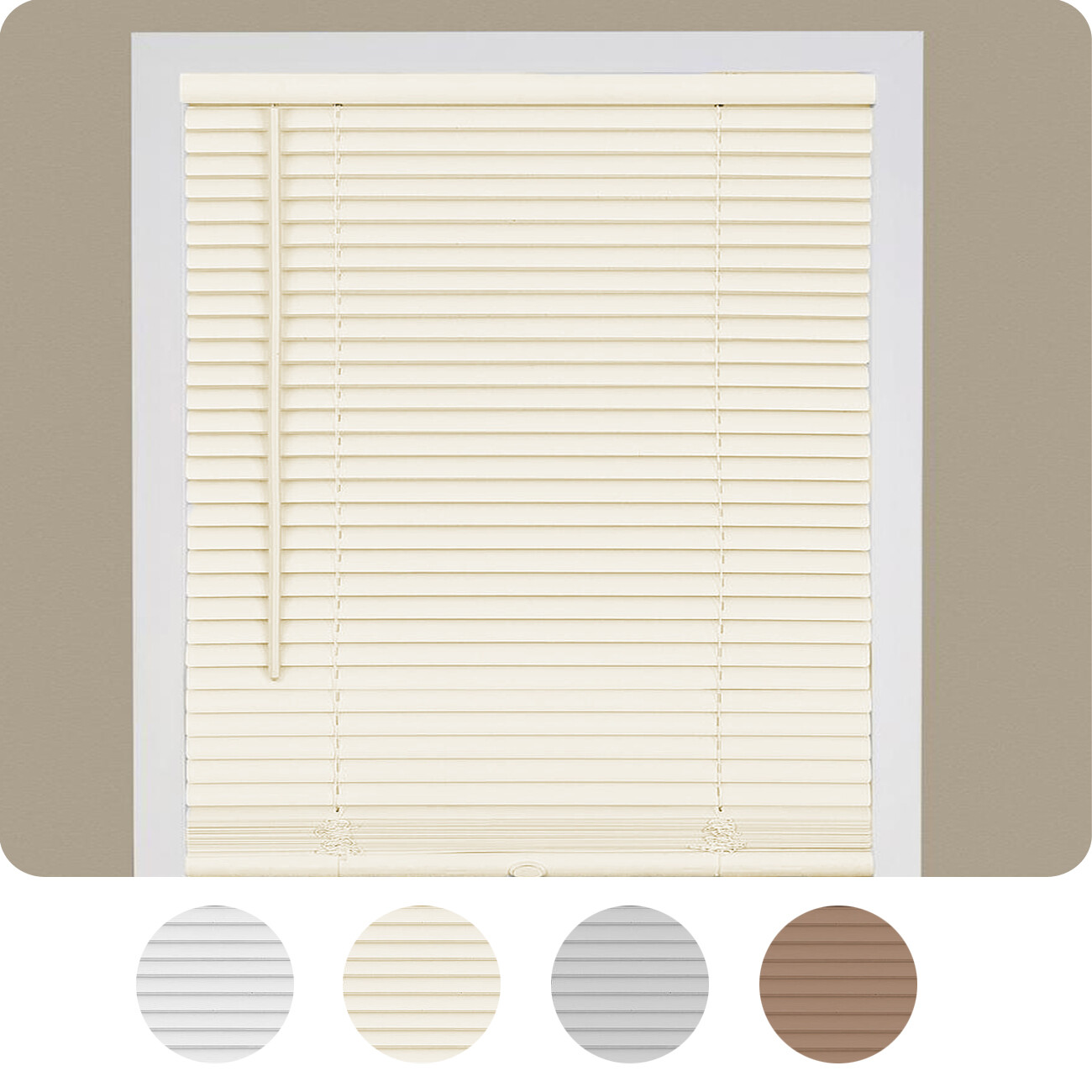 Cordless Window Mini Blinds 1″ Slats Room Darkening Vinyl Blind 64″ Length