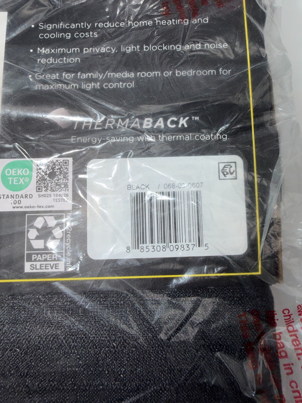 Eclipse 99% Blackout One Rod Pocket 1 Panel Kenley | Black Curtain 42″x84″