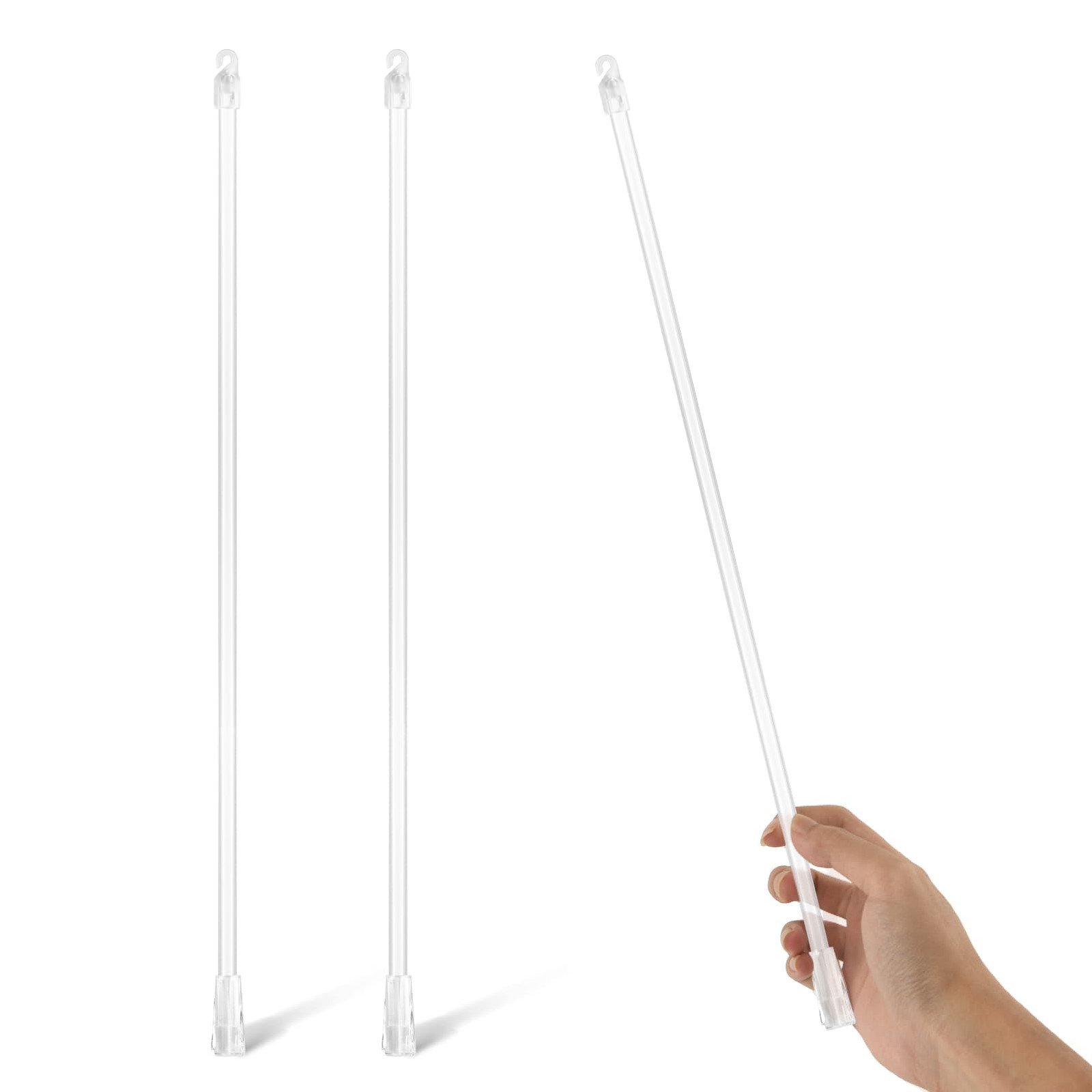 2 Pcs 17 Inch Vertical Blinds Wands Tilt Replacement with Hook and Grip