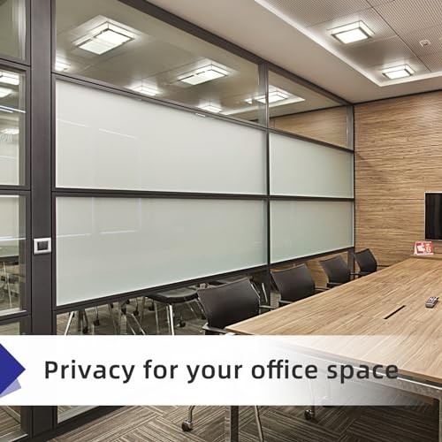 Frosted Window Privacy Film Non-Adhesive 17.5 Inch x 6.5 Feet Pure Frosted