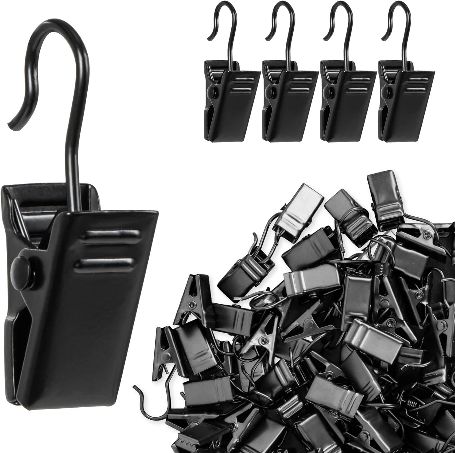 90PCS Small Curtain Clips Metal, Curtain Hook Clips Hooks for Décor Crafts Displ
