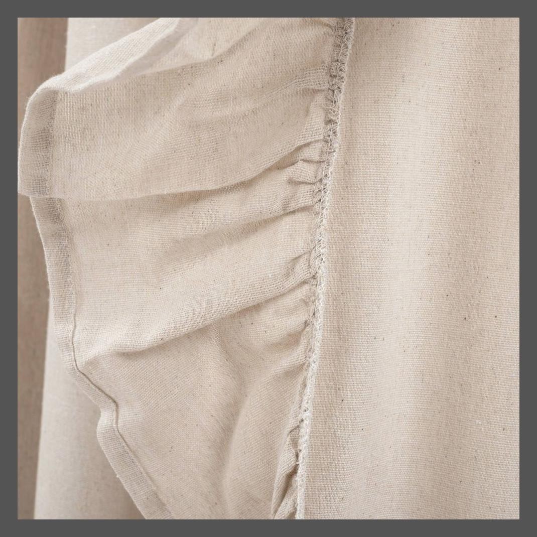 84″x54″ Linen Ruffle Window Curtain Panels Beige – Lush Décor