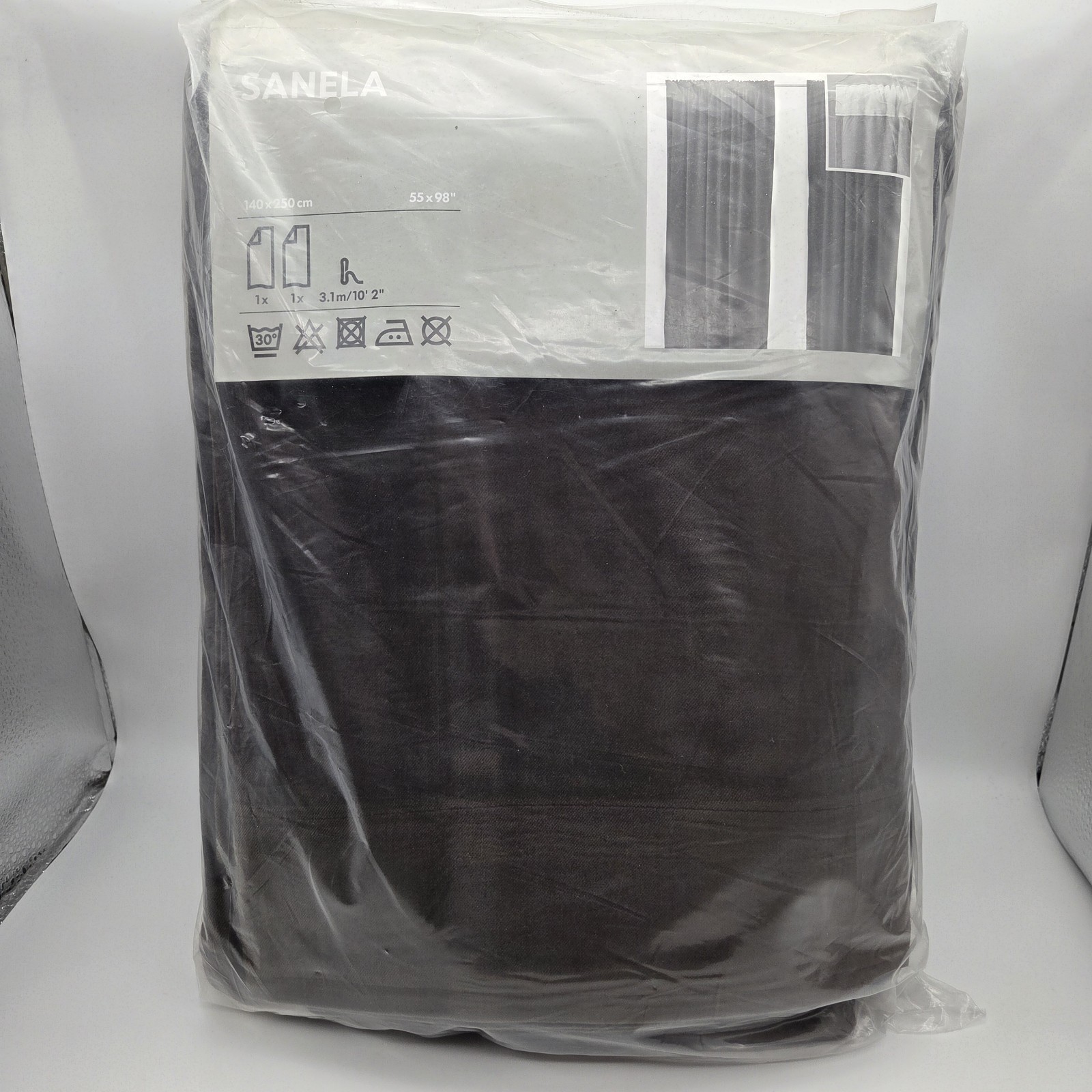 Ikea SANELA Dark Brown Velvet 55×98 Room Darkening Curtain Panels 501.647.96