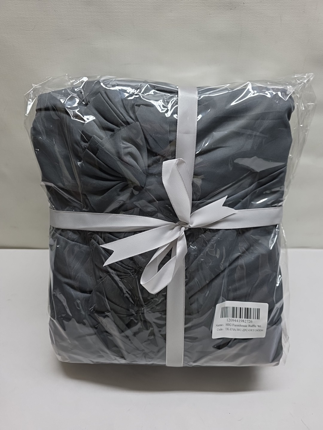 Hig Window Curtains Blackout Liner Handmade Bow Ties Drapes 2 Panels Sealed Grey
