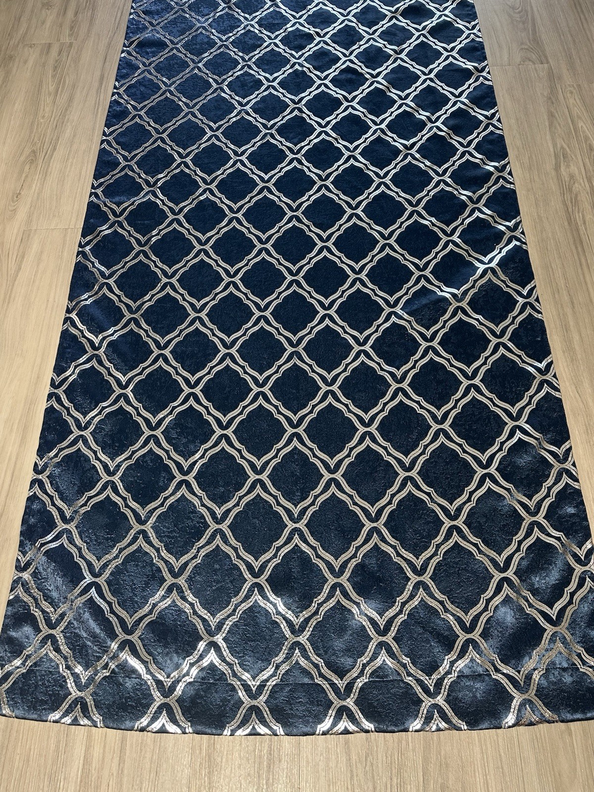 Blackout curtains blue with silver. 2 panels size 37w 83H