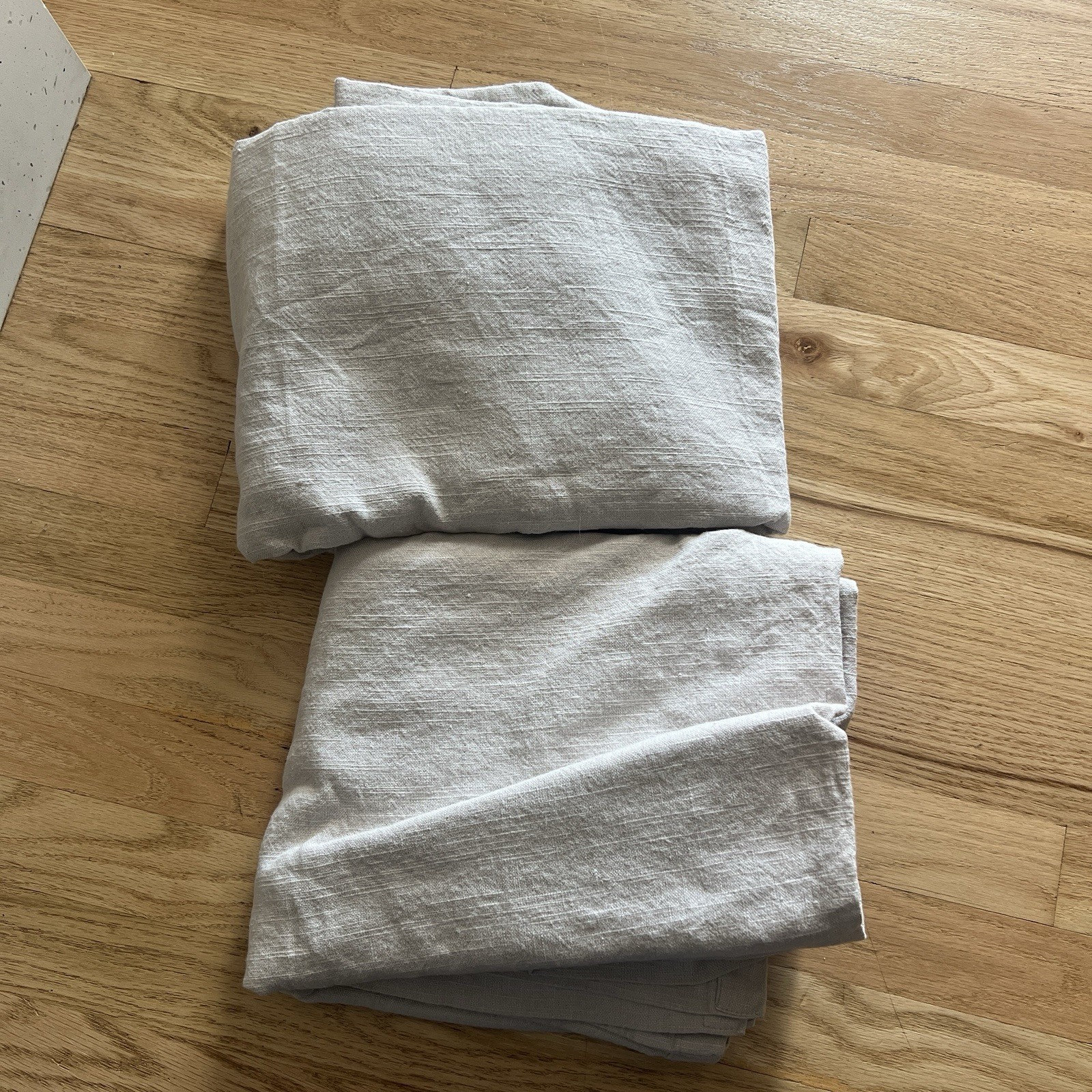 West Elm Linen Cotton Blend Light Grey Gray Curtains Panels 45 X 76″ Set of 2