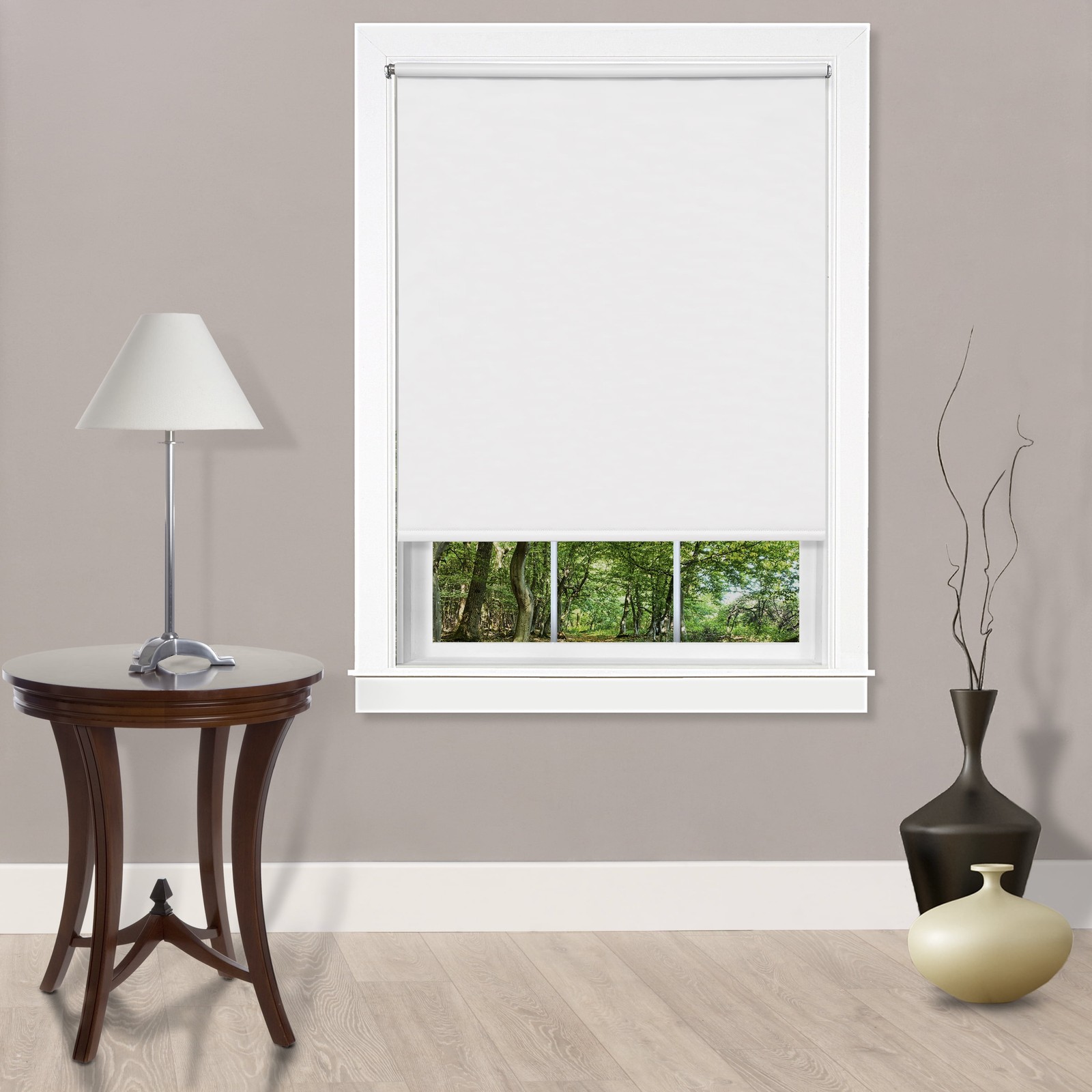 Indoor Cordless Vinyl Light Filtering Roller Window Shade 72 x 37 Inches White
