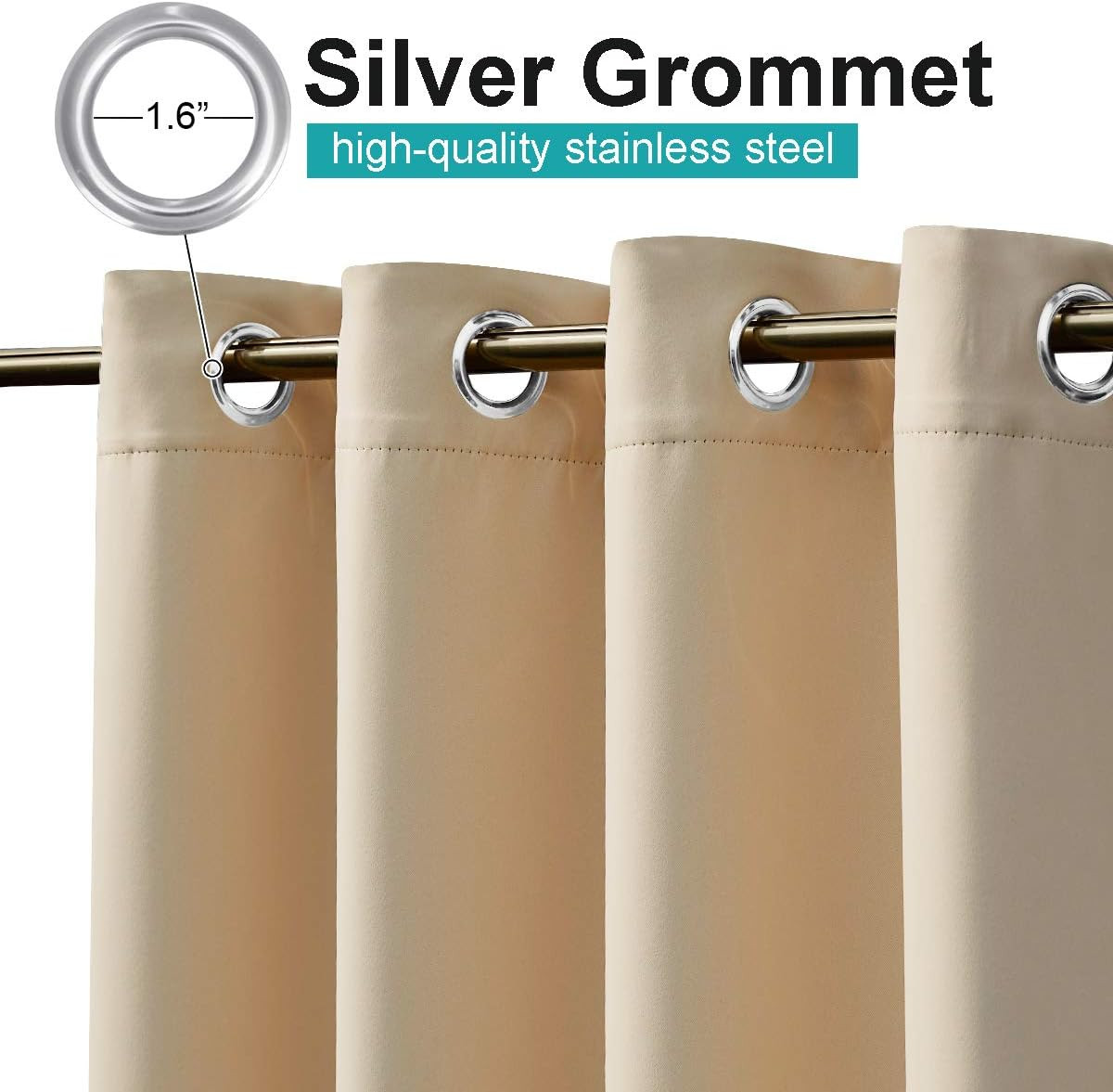 Outdoor Curtains for Patio Waterproof 84 Inches Long 2 Panels Set, Weatherproof