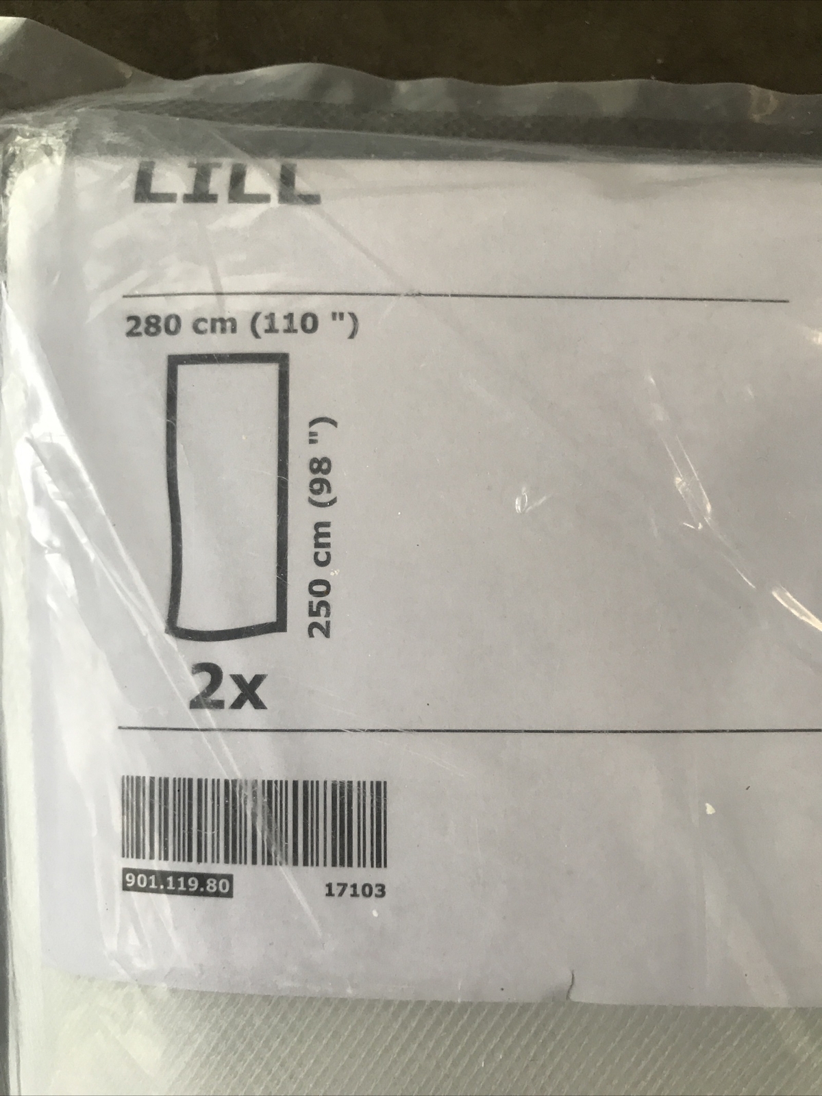 IKEA 901.119.80 Lill Sheer 2 Panels 98 X 110 in Curtain – White