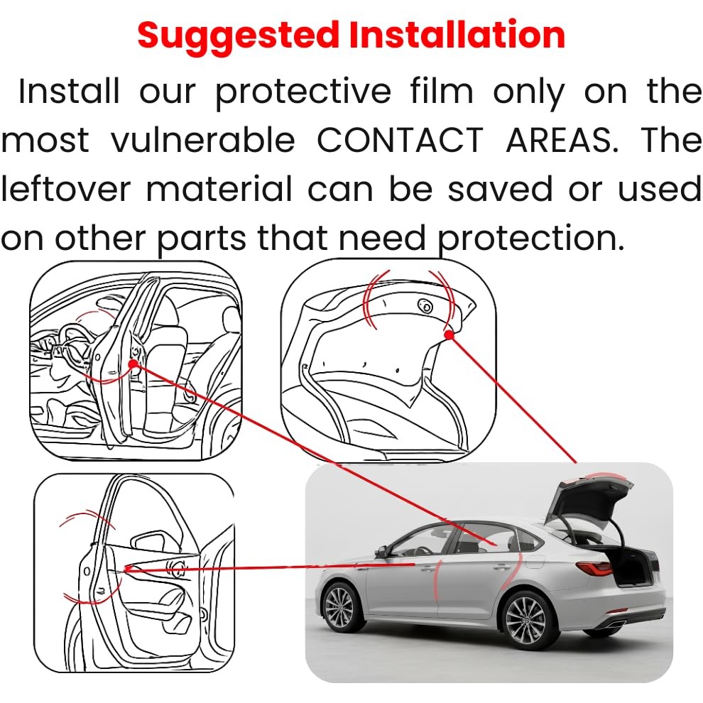 2 Door Edge Guard Paint Protection Film 8mil PPF Precut Clear Edge Protection