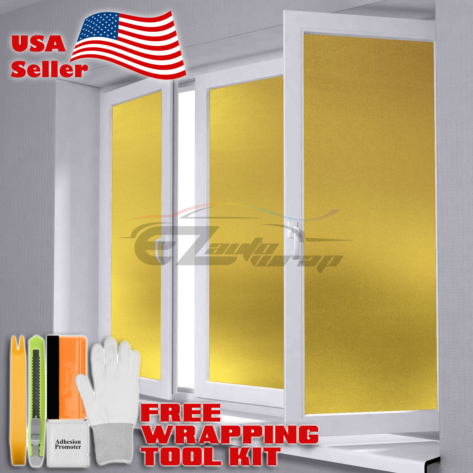 【Frosted Film】 Yellow Glass Home Bathroom Window Security Privacy Sticker Sheet