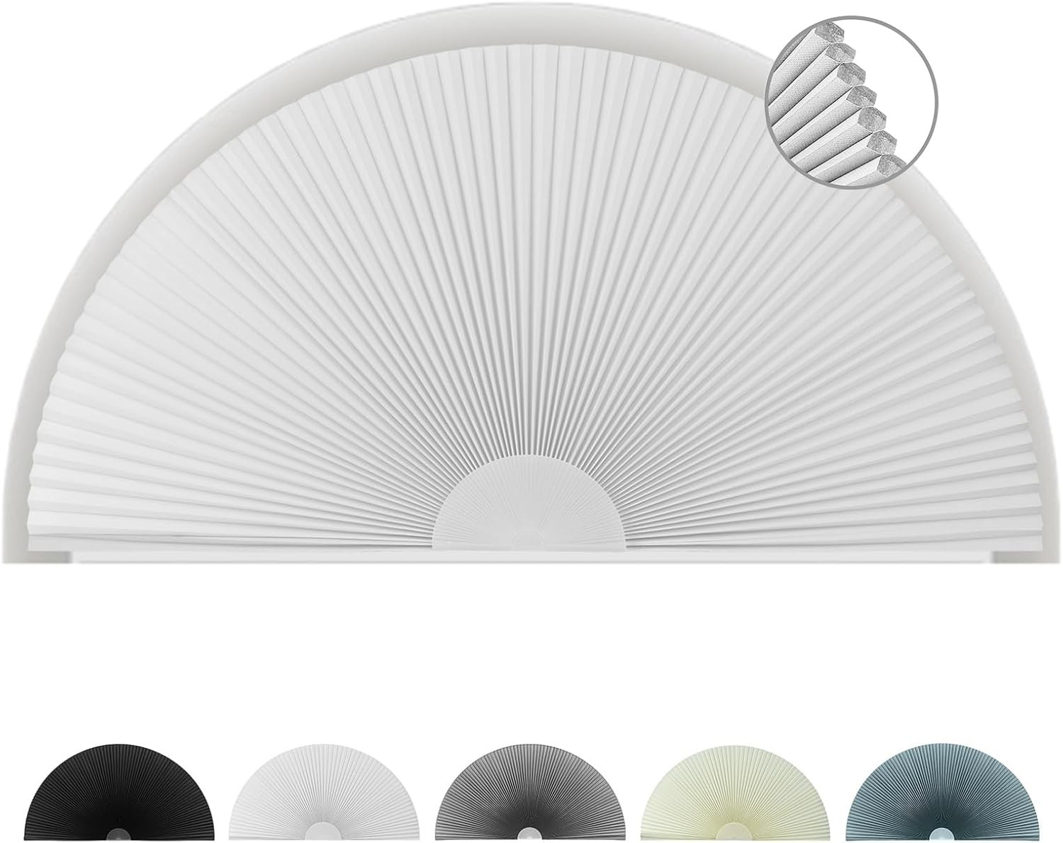 Cellular Half Moon Black Out Honeycomb Blinds for Home Indoor Windows