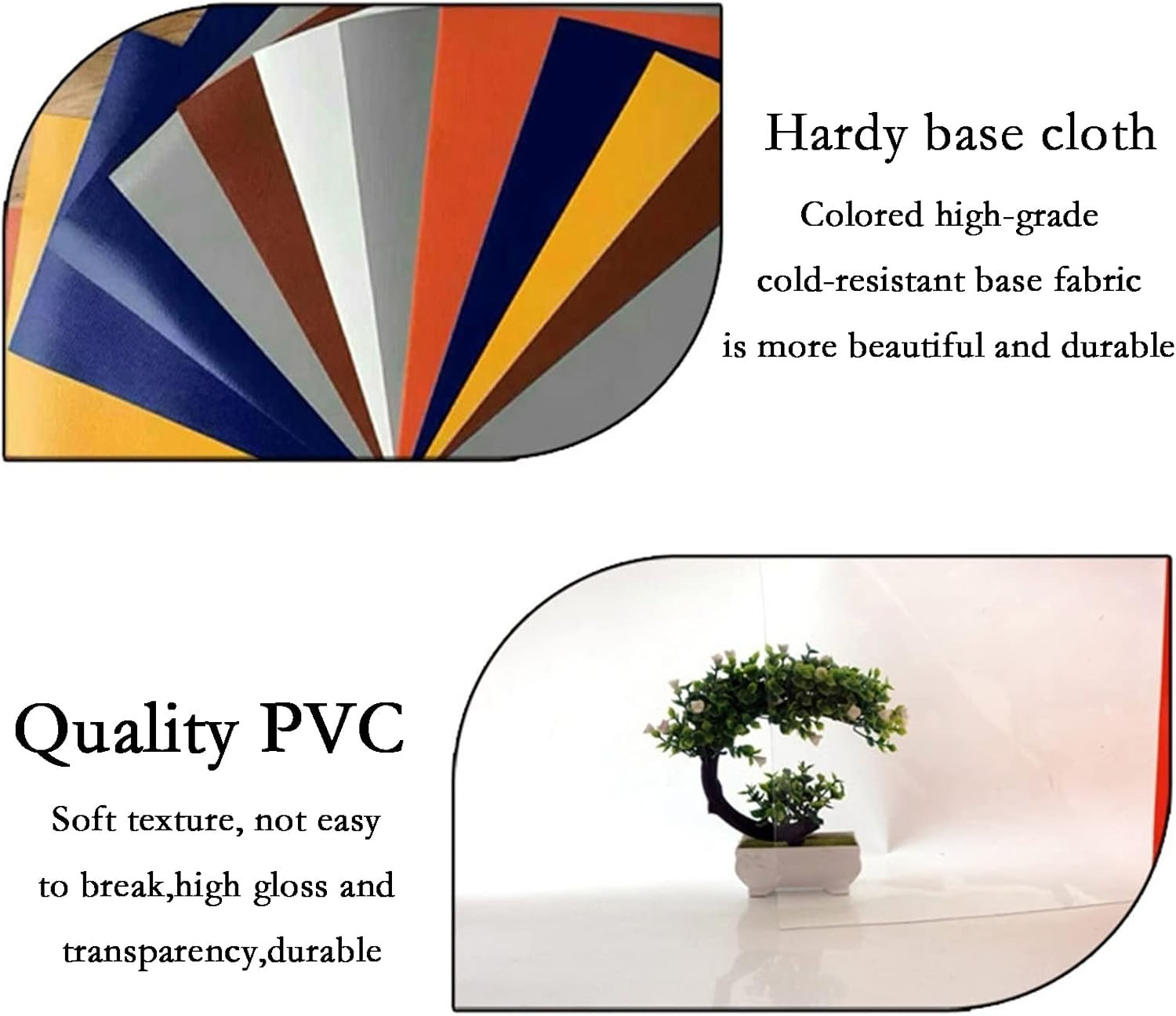 Heavy Duty Outdoor Vinyl Curtain with Clear Tarp Panel for Patio & Gazebos