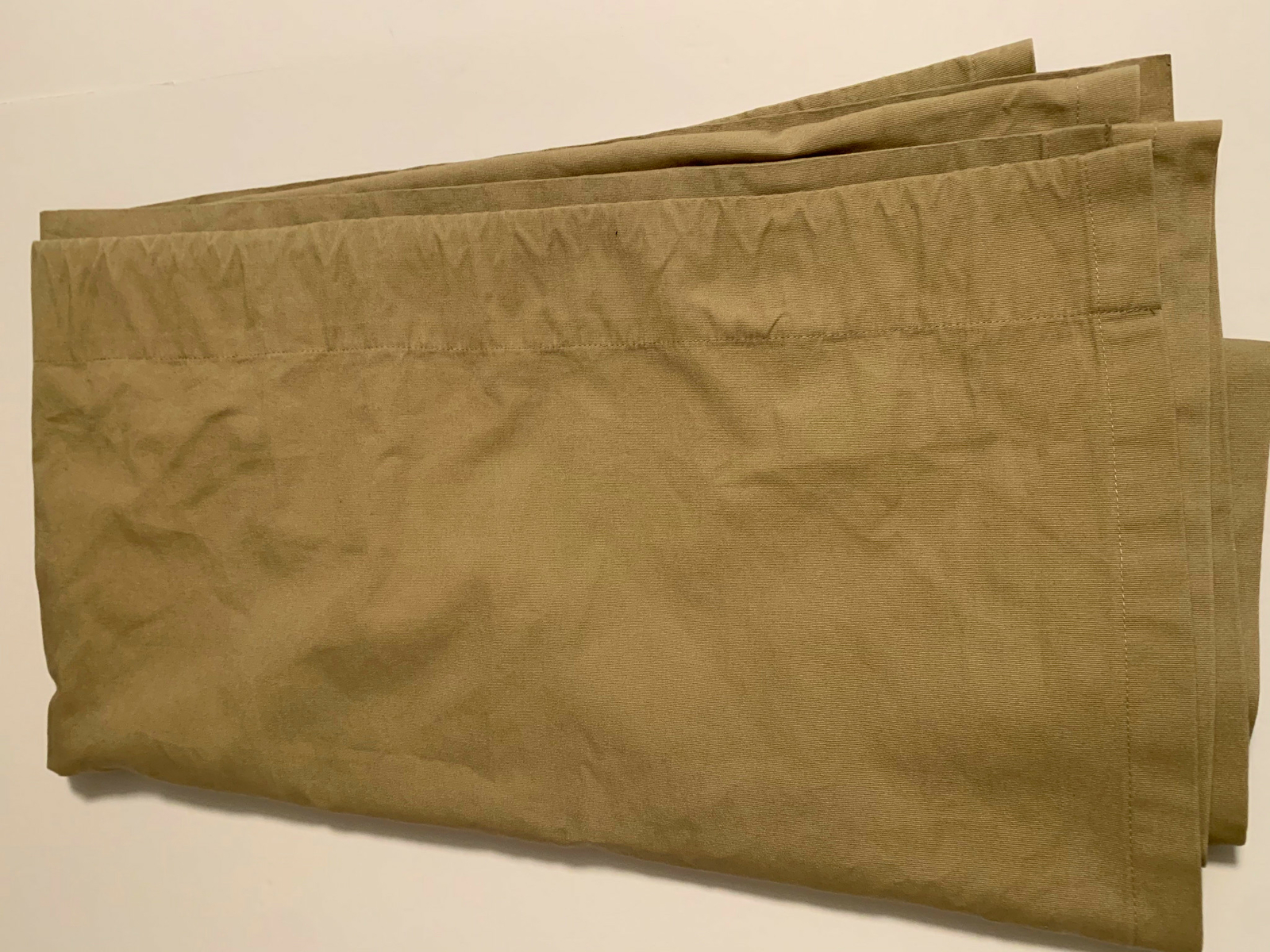 POTTERY BARN khaki brown 100% cotton rod pocket Curtain 50 x 96