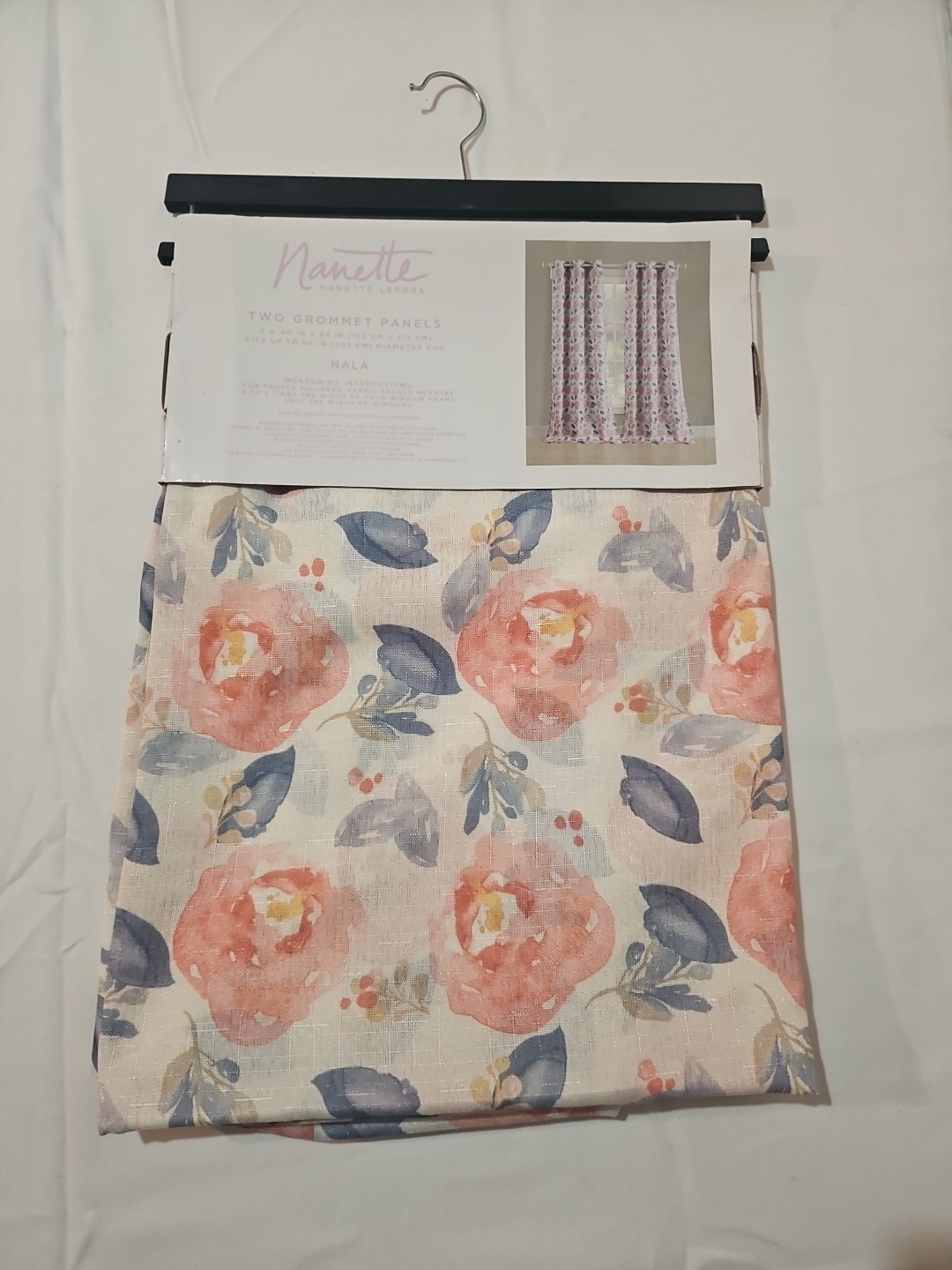Nanette Lepore Two Grommet Flower Panels 40in X 84in