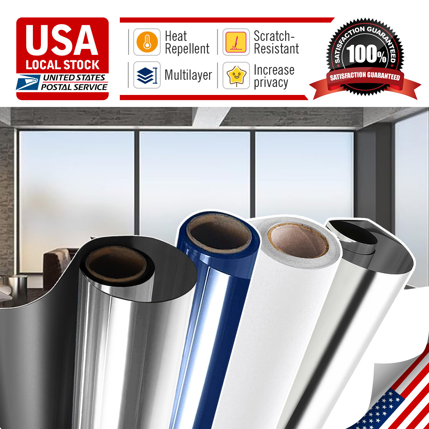 5%/15%/20% VLT Uncut Window Roll Tint Film 20″40″ Wide for Car Home Office Glass