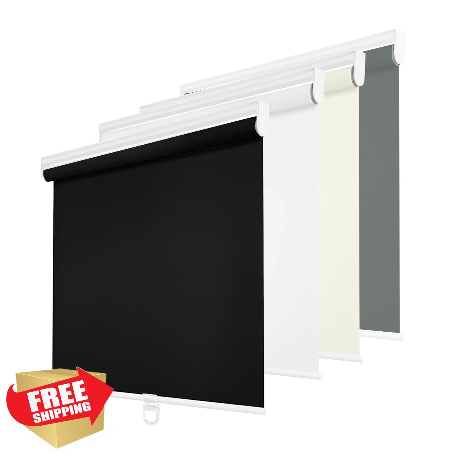 Changshade Blackout Roller Shades Black 40″x72″