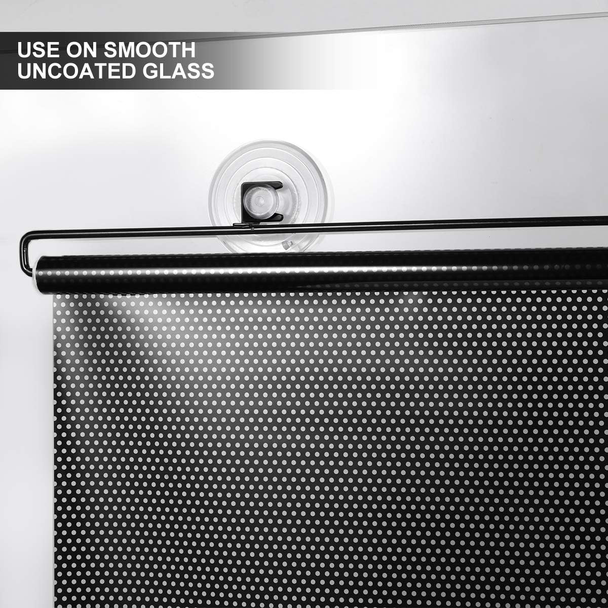 40 * 125cm No Drilling Retractable Roller Window Shades Suction Cups, Temporary