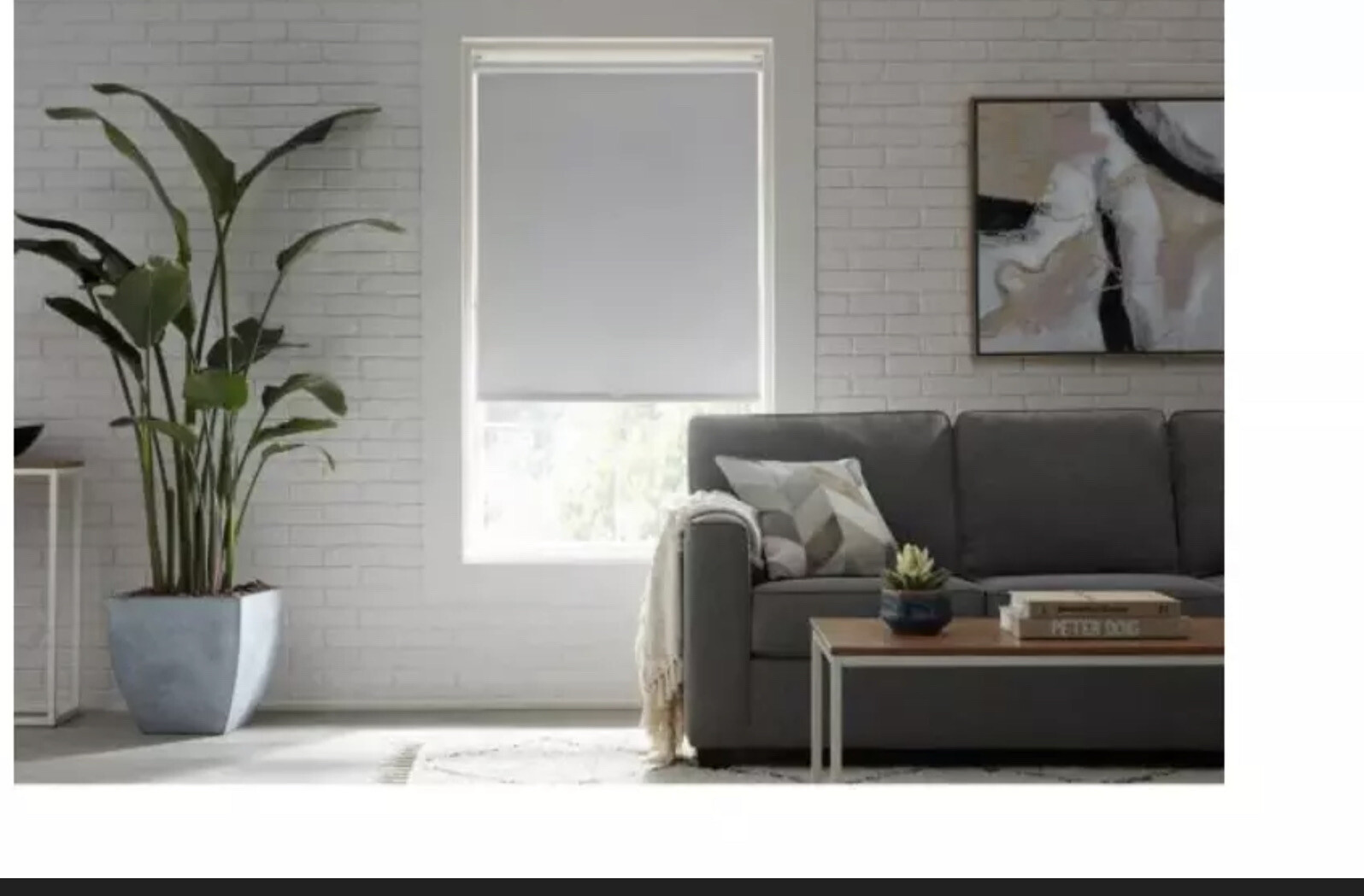 StyleWell Cream Vinyl Fabric Cordless Blackout Roller Shades 73”Wx78”L