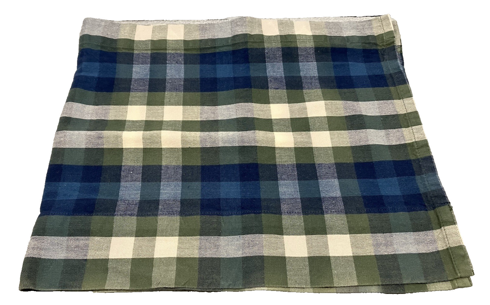 JCPenney Home Valance Bradley Stripe Plaid Valance Woven Cotton Blue Olive Green