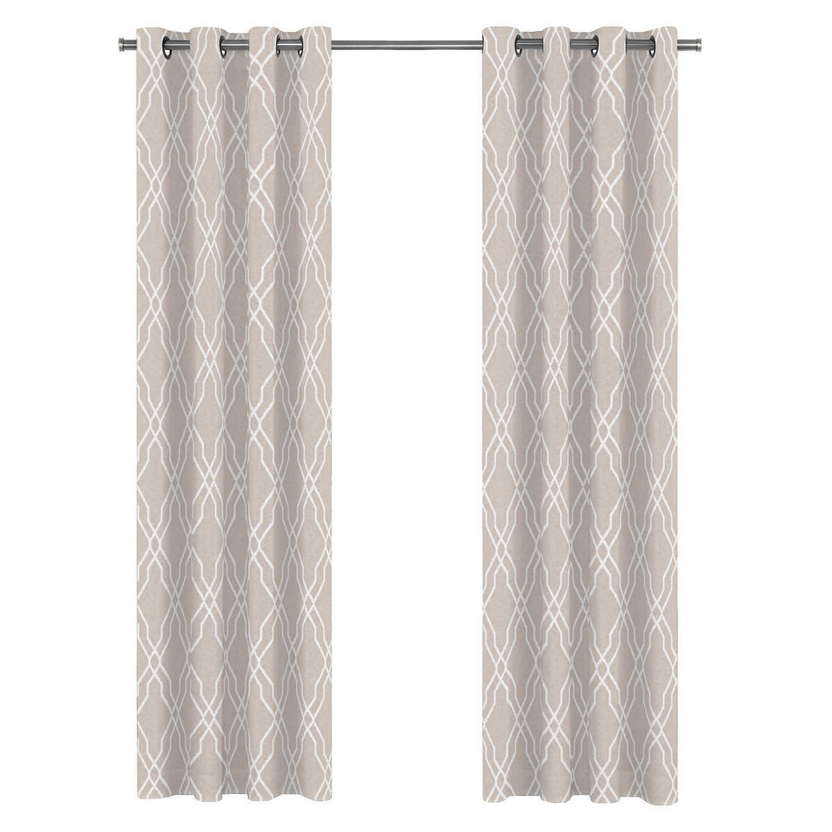 Perfect Pair, (2 Panels) Geometric Grommet Window Curtain Panels (Choose Color )