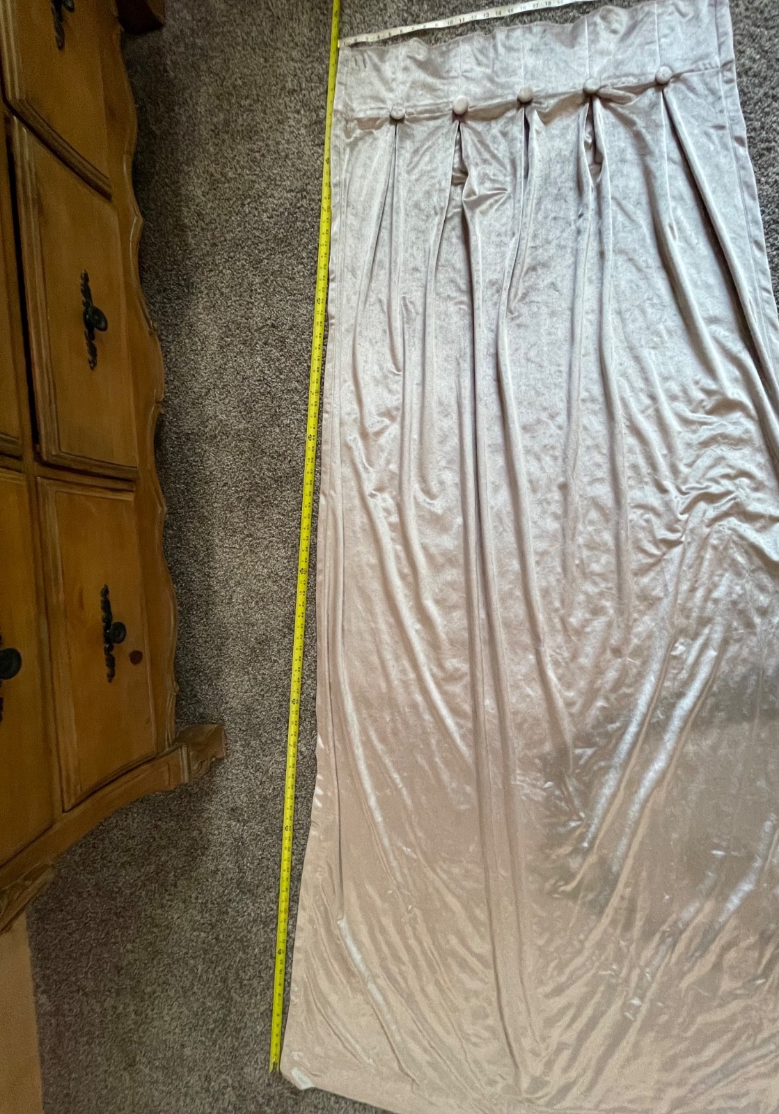DKNY Curtain Panels Set of 2 Velveteen Taupe 93″X31″ Plush Button Tab Top