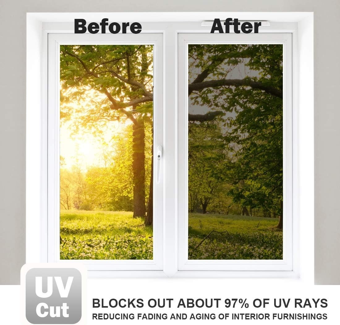 Elegant Black Silver One Way Window Film for Daytime Privacy – 6 Mil Thick