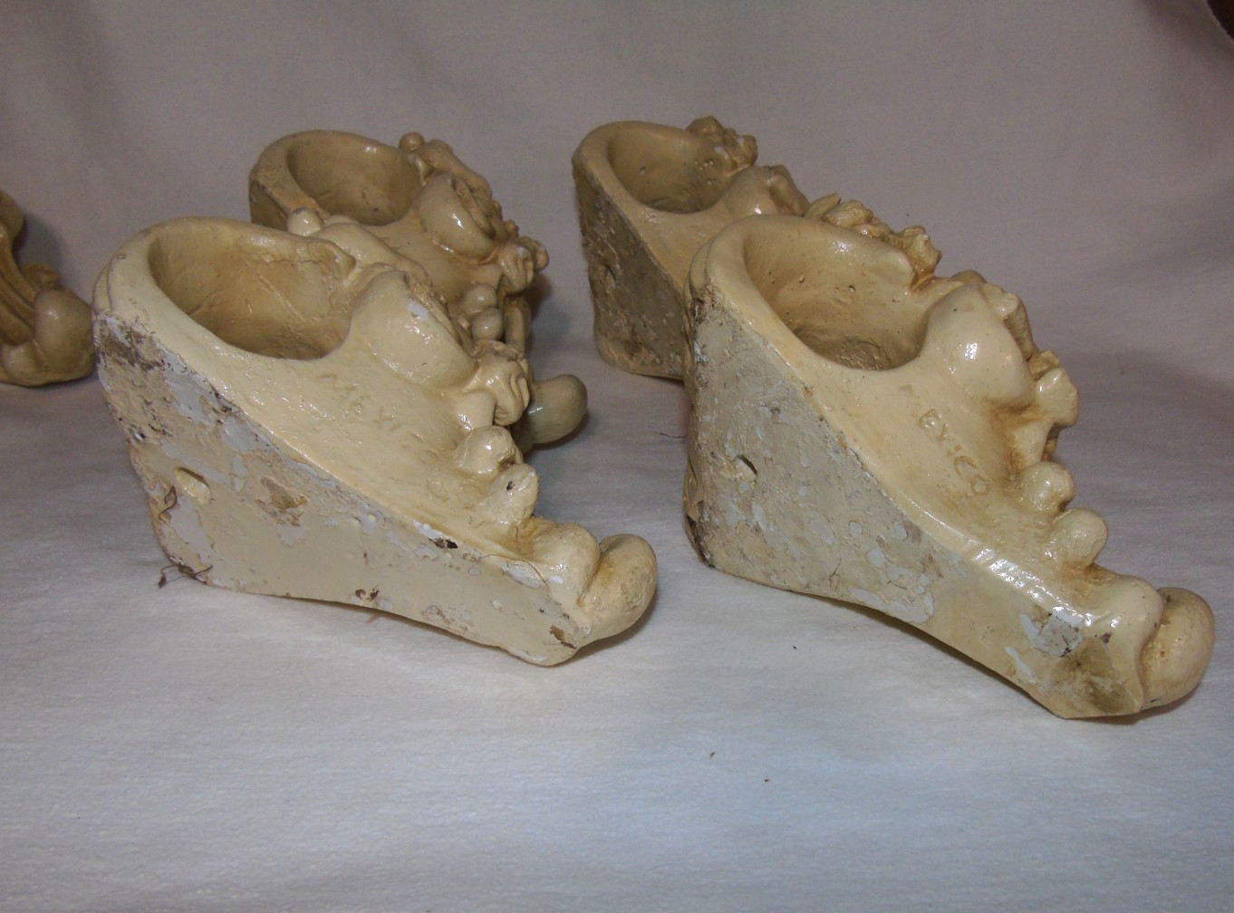 2 Shabby Chic Cherub Curtain Rod Holders/Supports Mexico Vintage