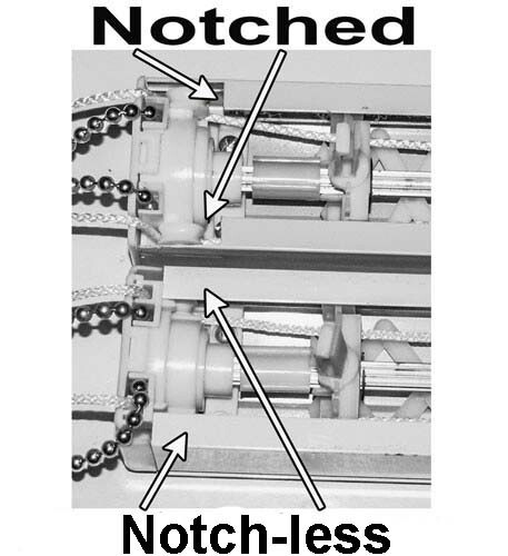 Vertical Blind TILT CONTROL SET 8A for 1-15/16 Notch-Less HeadRail 8-Prong Track