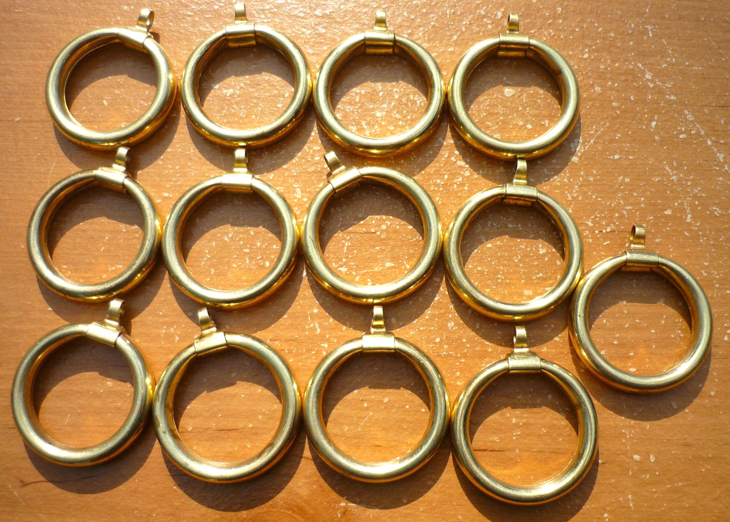 (13) VTG Antique Hollow SOLID Brass 1-1/4″ Round Eyelet Curtain Drapery Rings