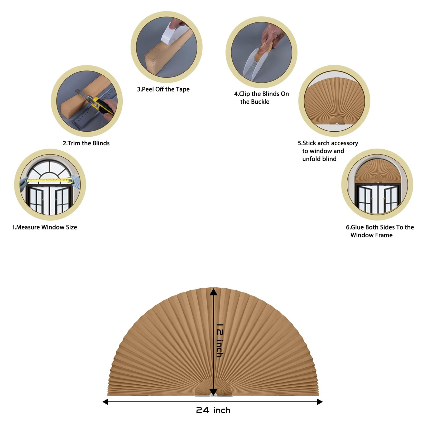 Arch Small Window Shade Curtains Half Circle Moon Pleated Blinds Semi Circle …
