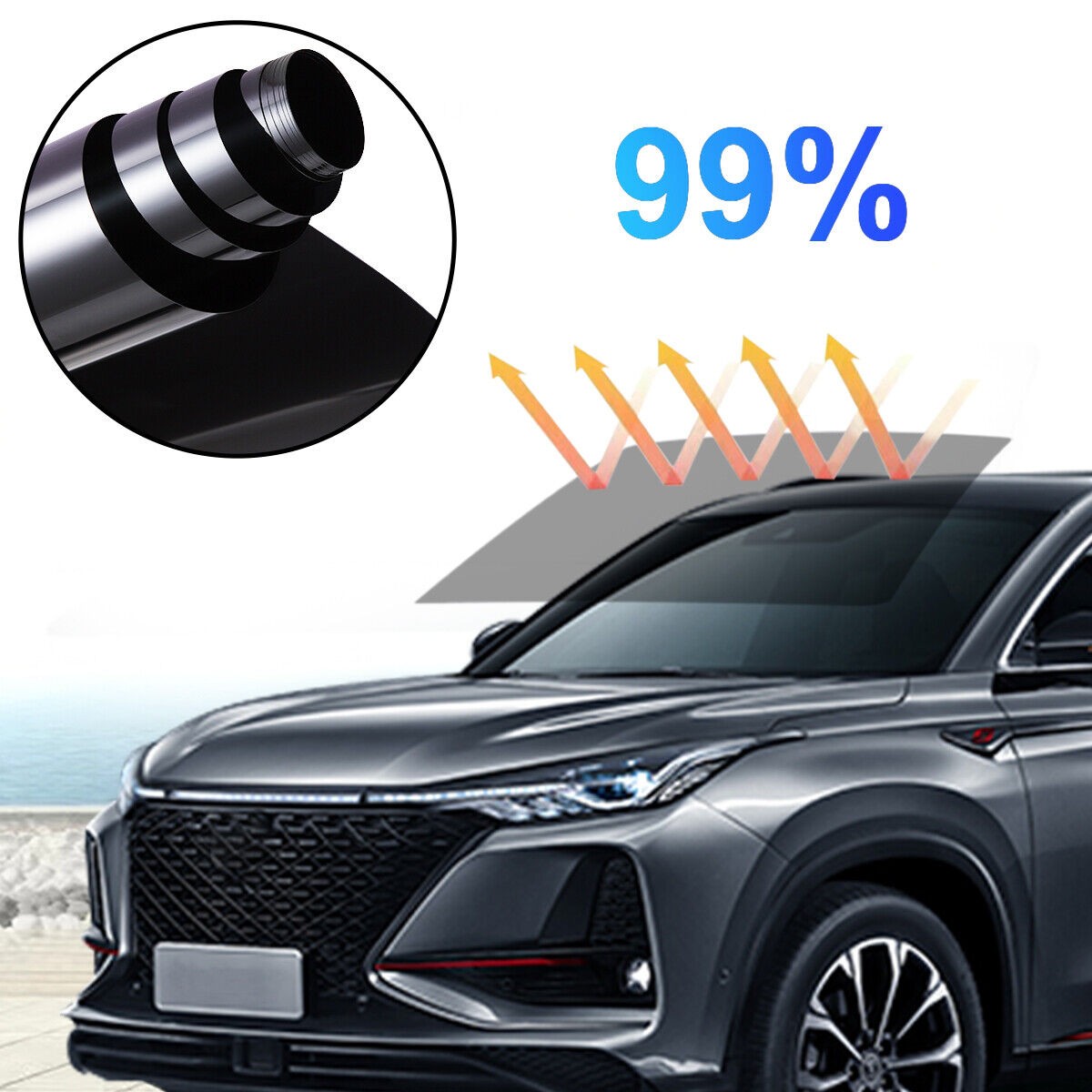 Uncut Roll Window Tint Film 5%~20% VLT 5~54sqft Car Home Office Glass Black
